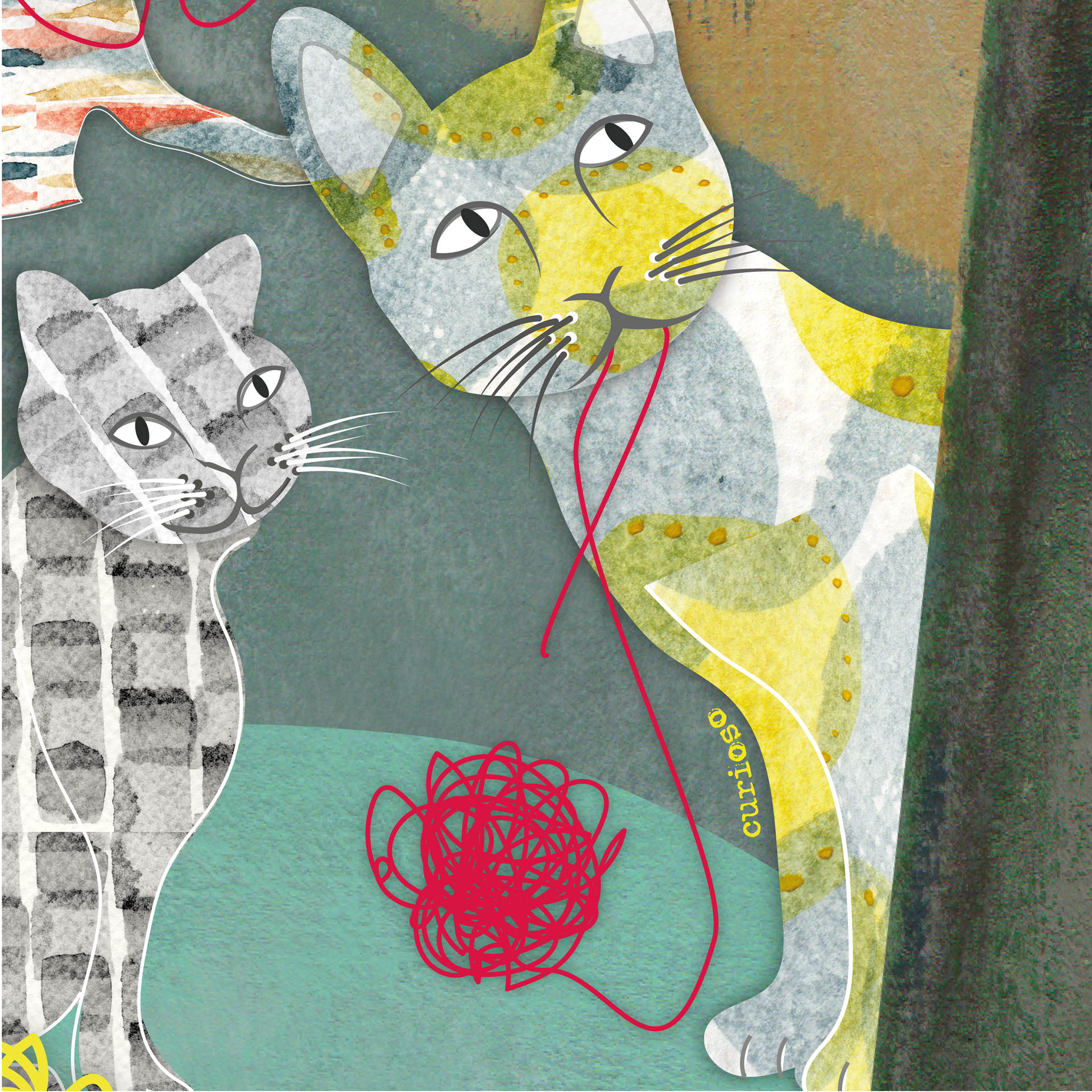 Sorpresa nocturna / Acrílico - collage digita