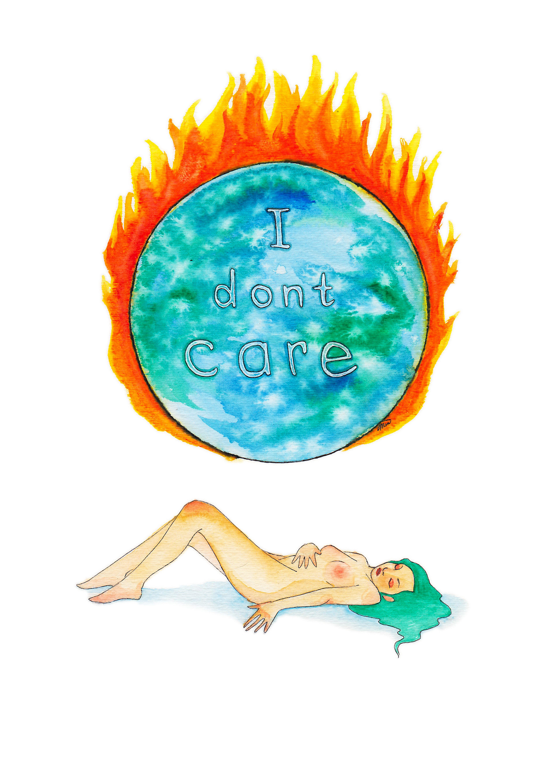 "I don't care" $150 9x11