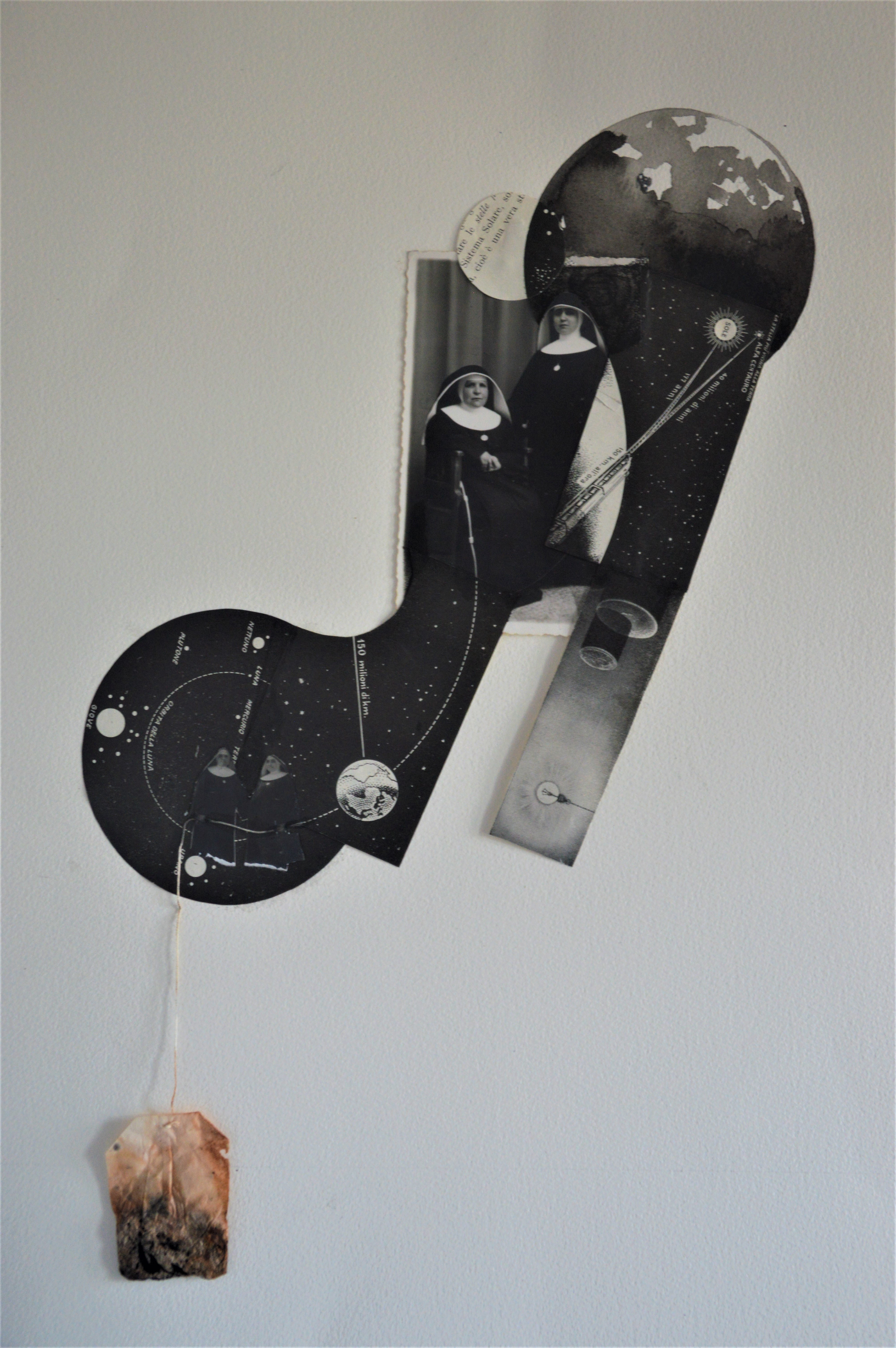 Angela Viola | Secret lovers | Interior landscapes, 2020, Acquerello e collage su carta, cm 49 x 42 x 3