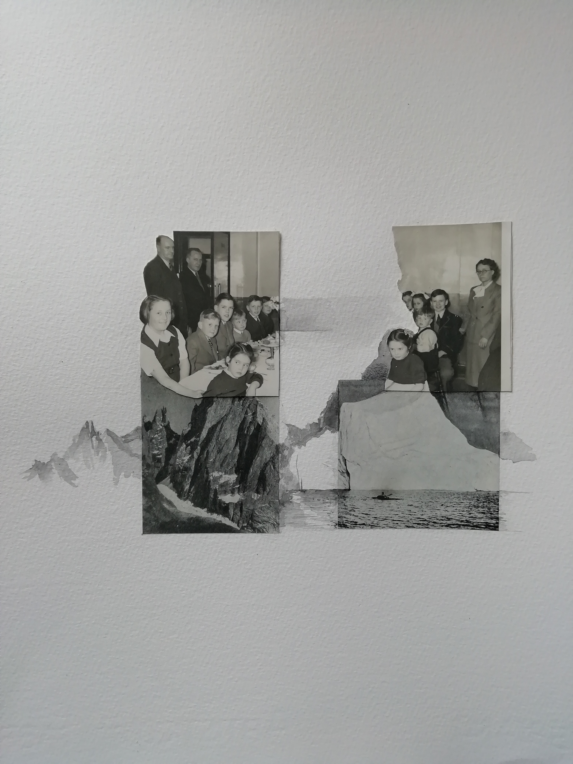 Angela Viola_Interior landscapes_2020_Collage grafite e acquerello su carta