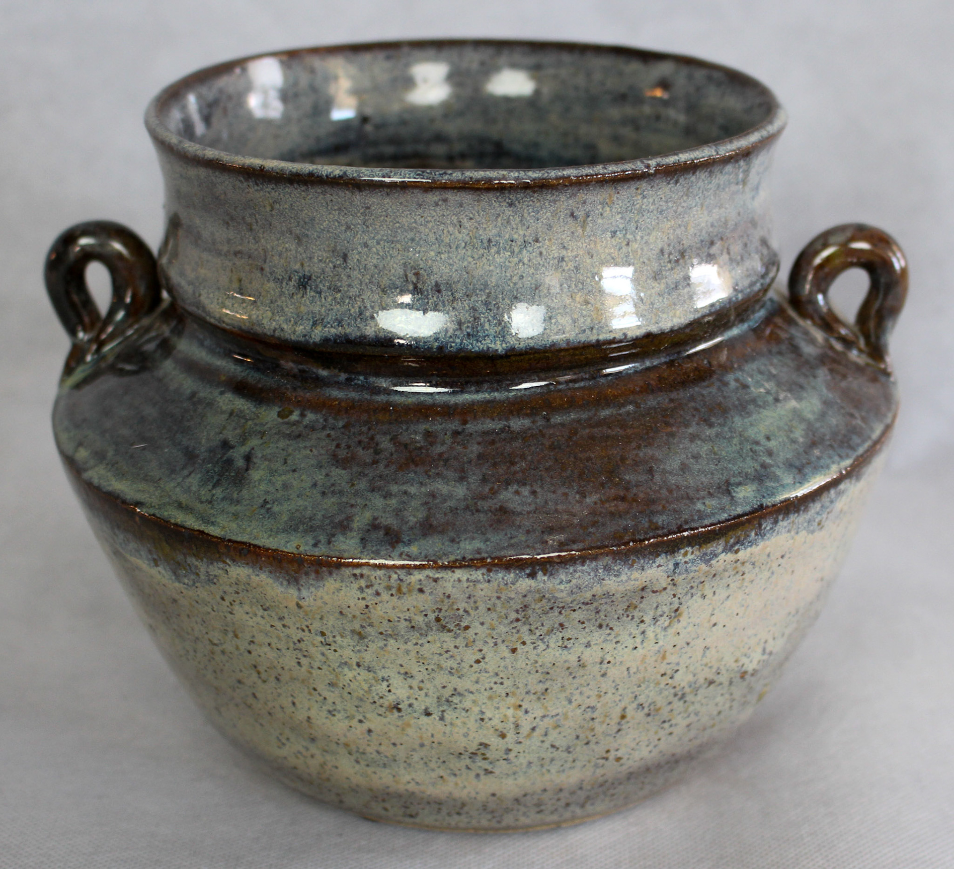 Dark Sage Pot, Stoneware with cone 6 Glaze, 7" x 8" x 8", 2014