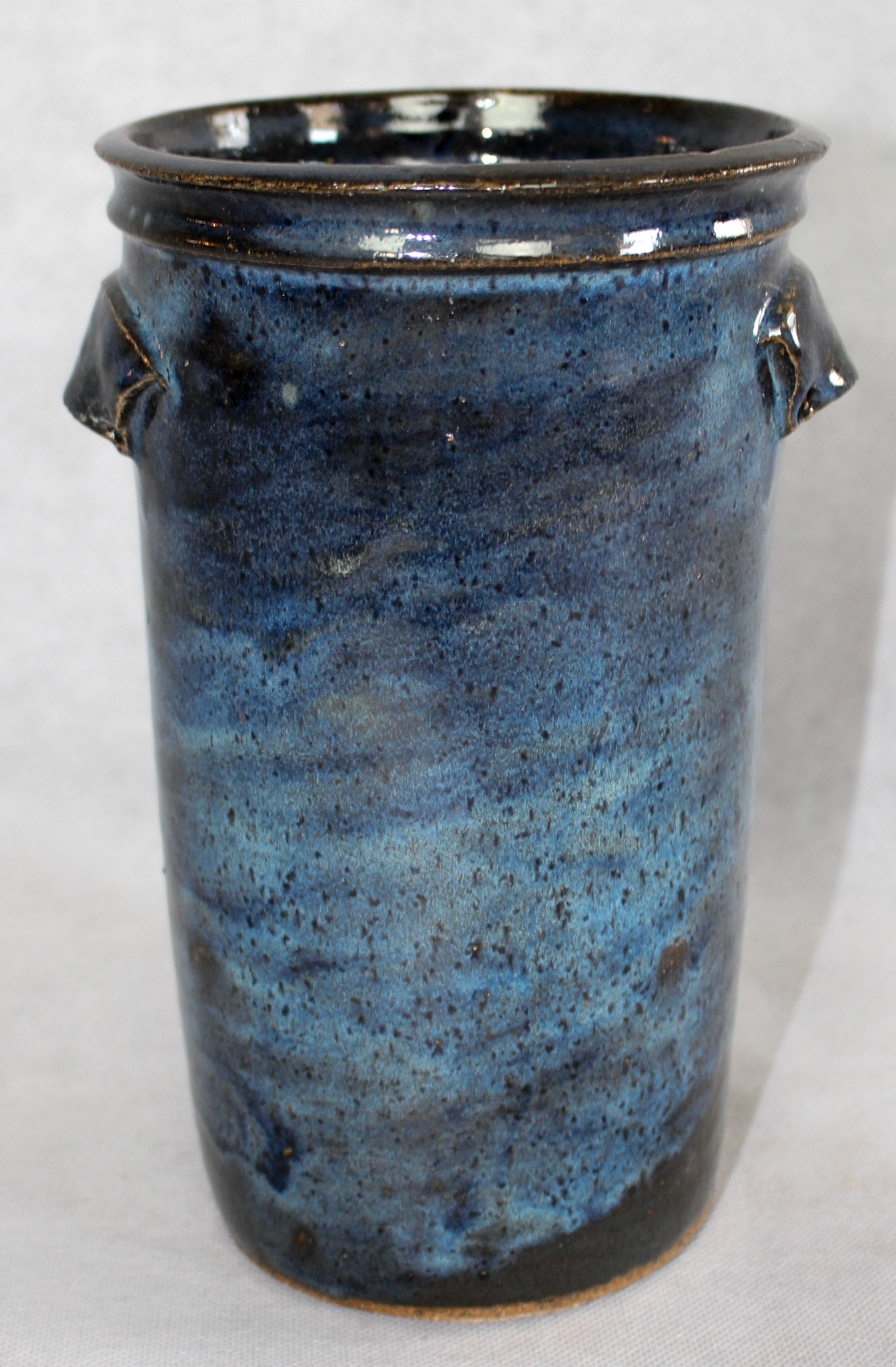 Blue Raven Jug, Stoneware with cone 6 Glaze, 9" x 6" x 5", 2011