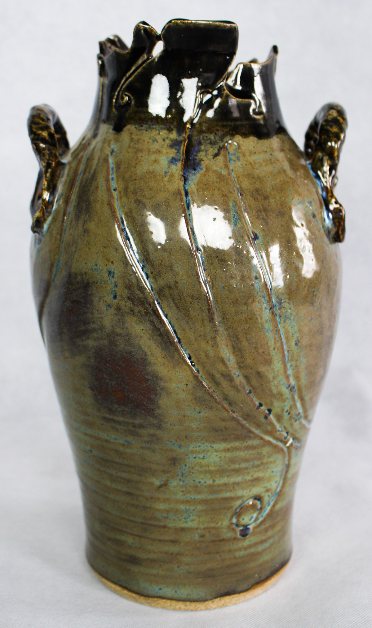 Chasm pot, Stoneware w/cone 6 Glaze, 15"x 9" x 7", 2012....Private Collection