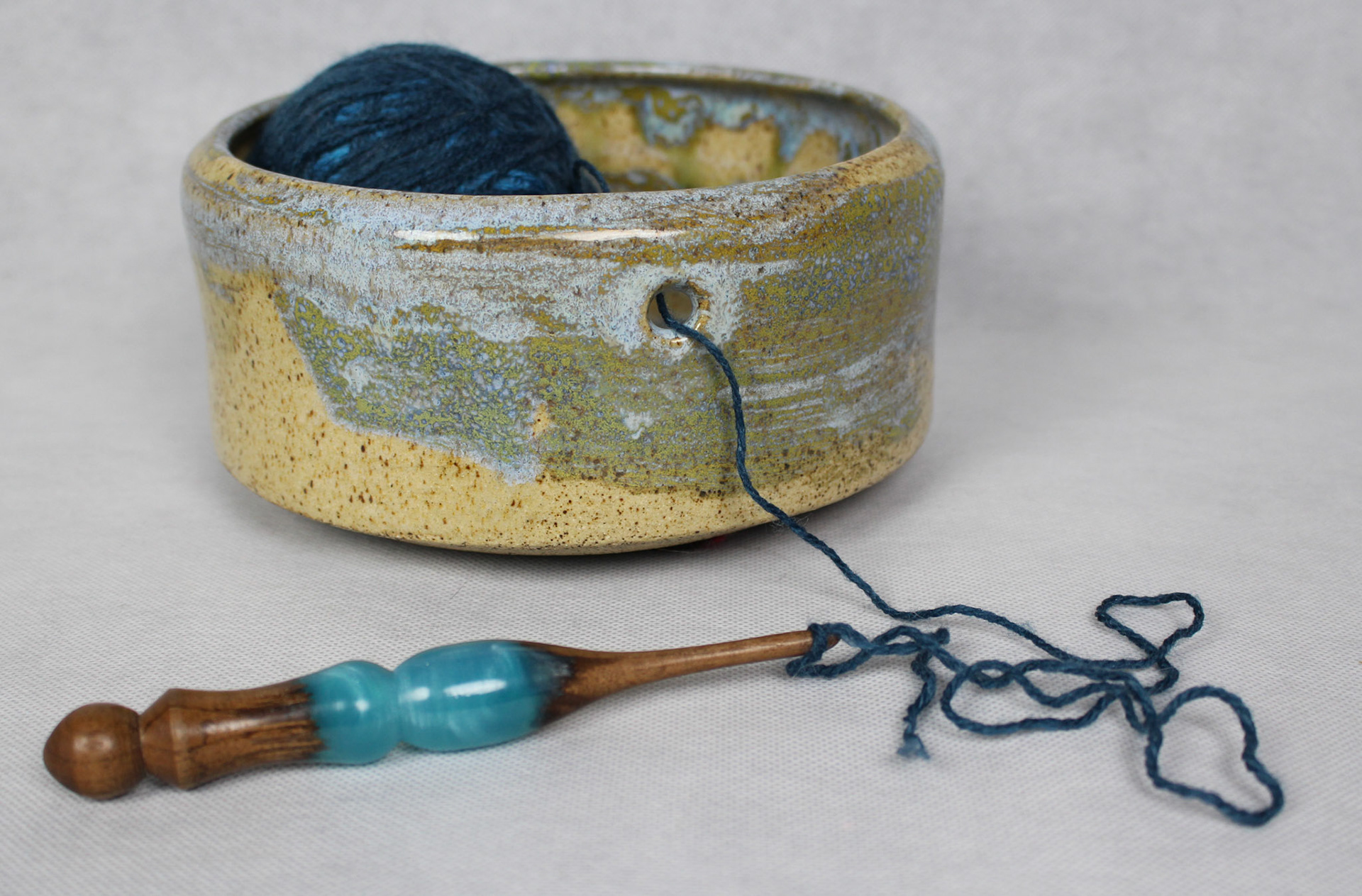 Crochet Hook By: Bowltech Crochet Hooks - Stoneware with High Fire Glaze: Large Yarn Bowls