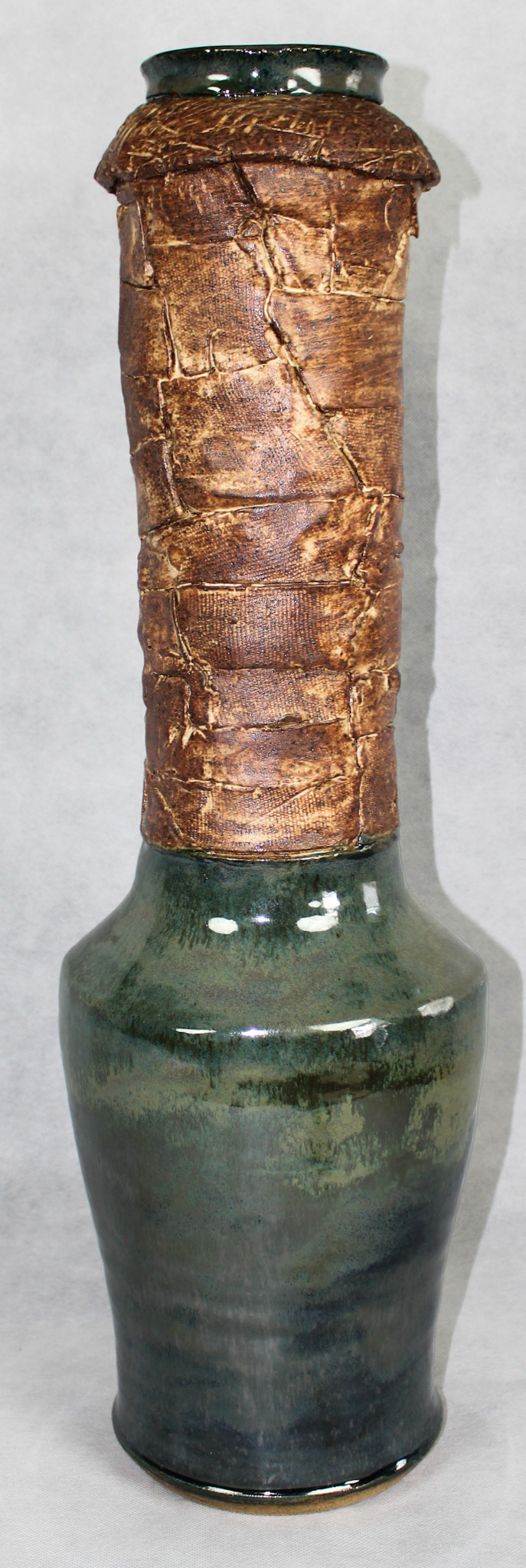 Textured Neck Vessel, Stoneware with cone 6 Glaze, 24" x 8" x 8", 2020