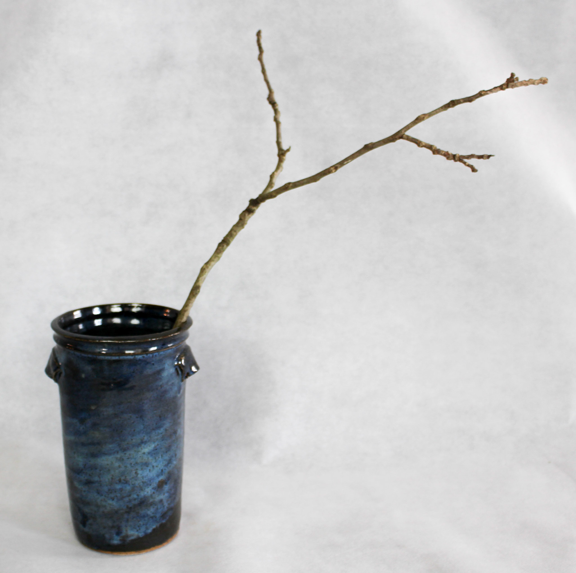 Blue Raven Jug, Stoneware with cone 6 Glaze, 9" x 6" x 5", 2011