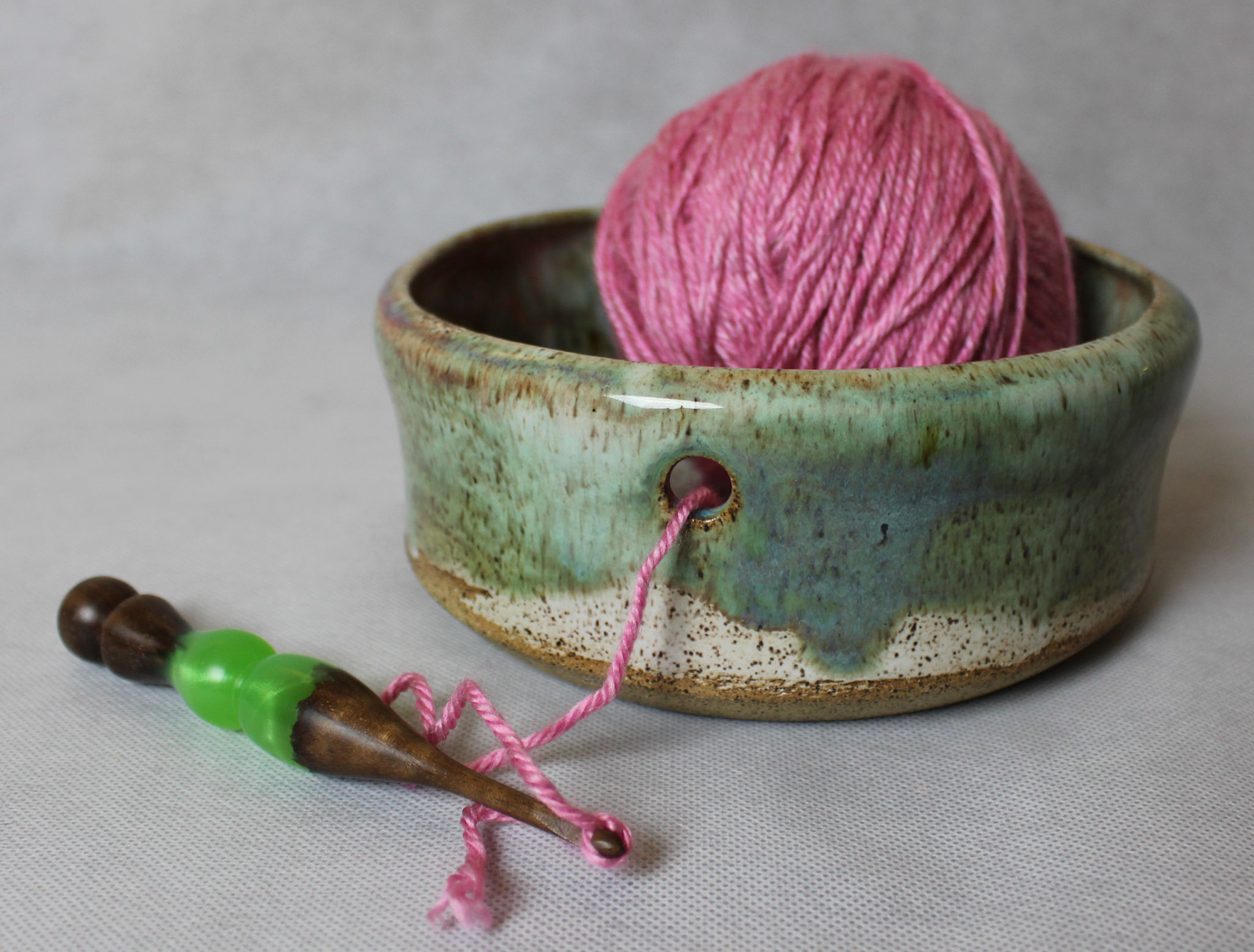 Crochet Hook By: Bowltech Crochet Hooks - Stoneware with High Fire Glaze: Large Yarn Bowls