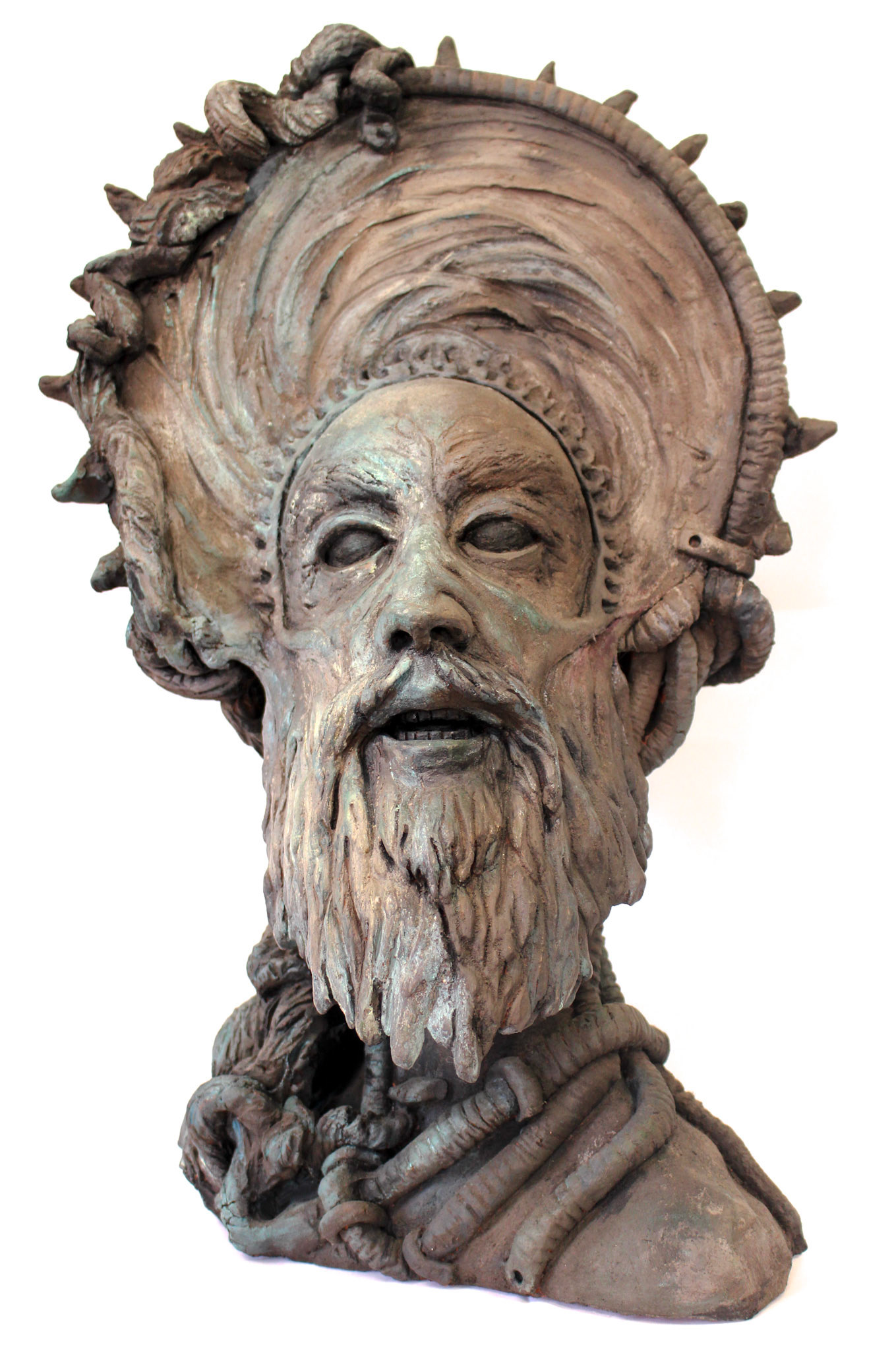 My Eclipse, Terracotta with Acrylic and Wax Patina, 23"x14"x12", 2021