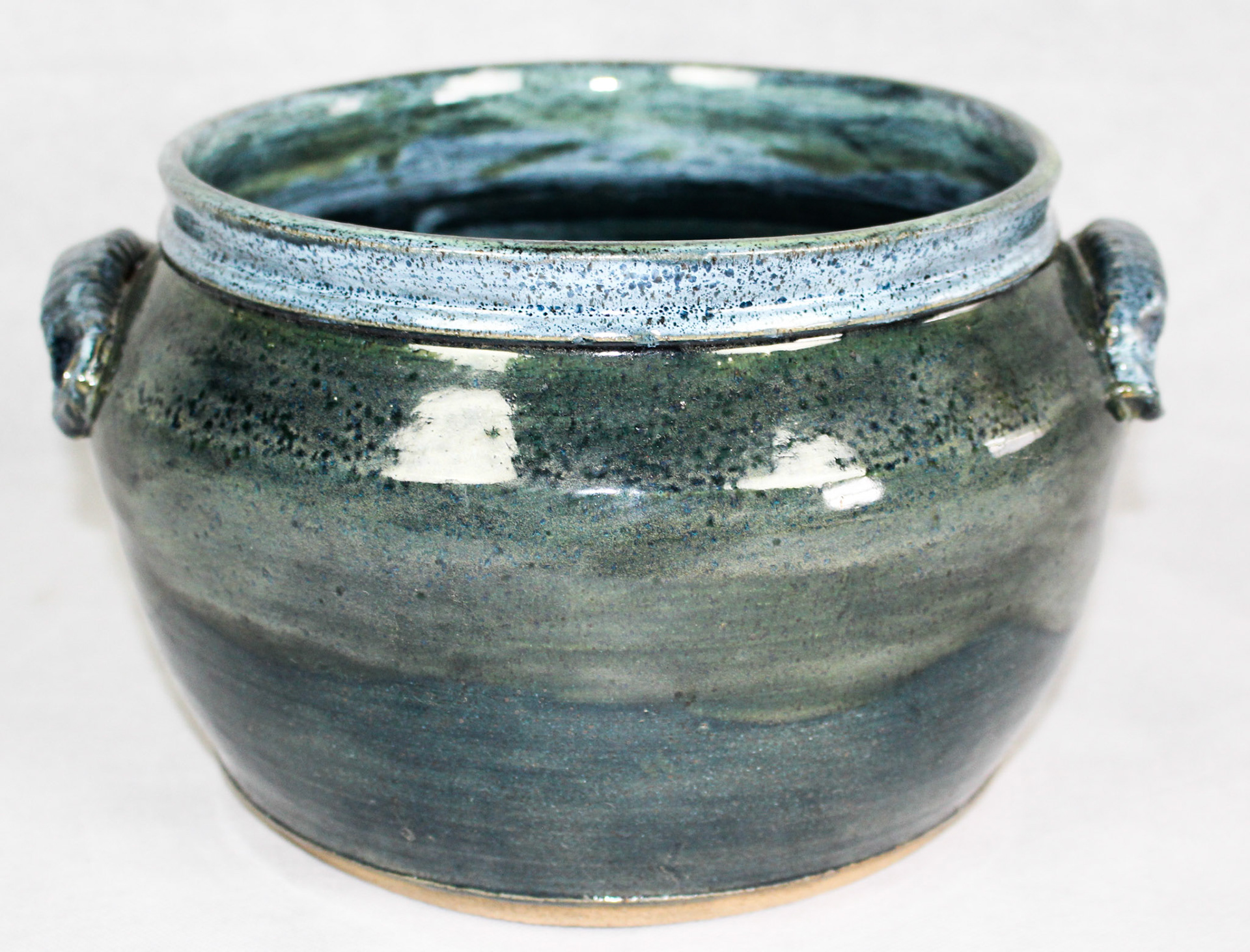 Storage Pot with Handles, Stoneware with cone 6 Glaze, 10" x 16" x 16", 2018