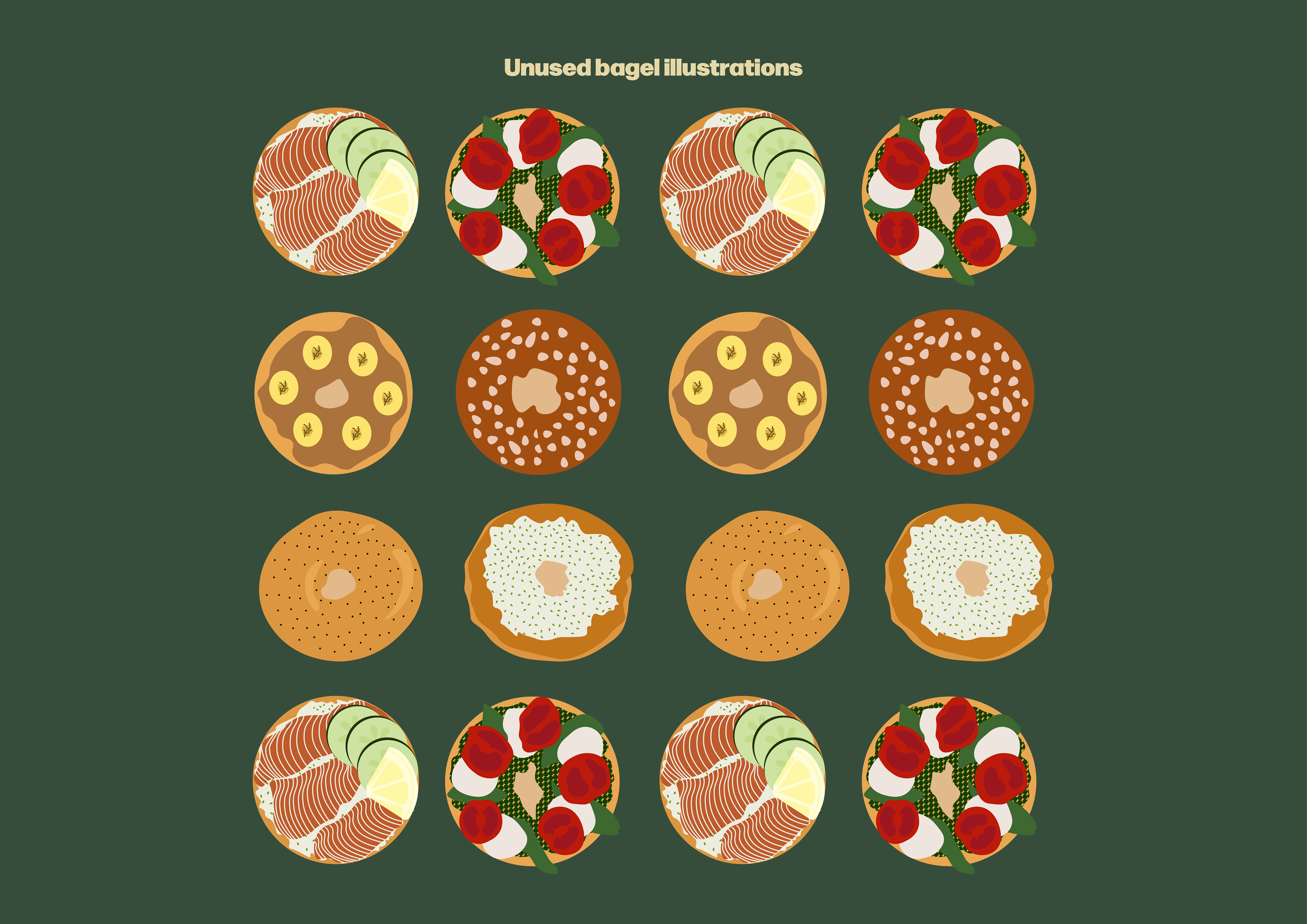 Unused bagel illustrations