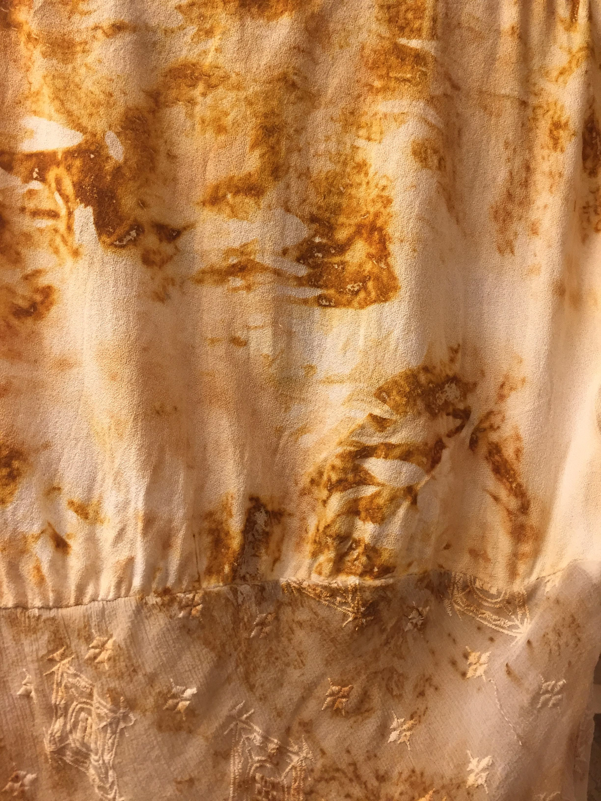 Close-up of rust-dyed dress for Titania | PUNKTALE by A.K. 2018