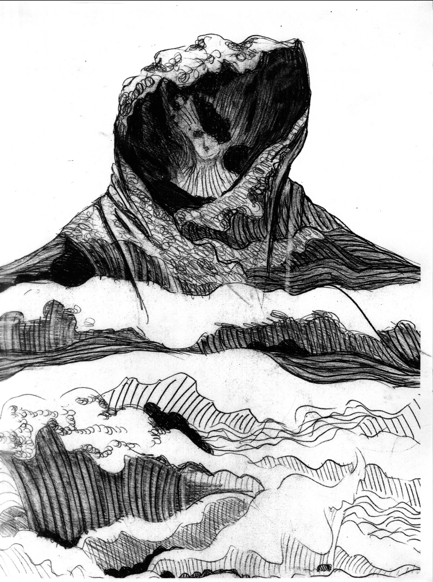 The Ocean spirit design concept, pencil on paper, AK