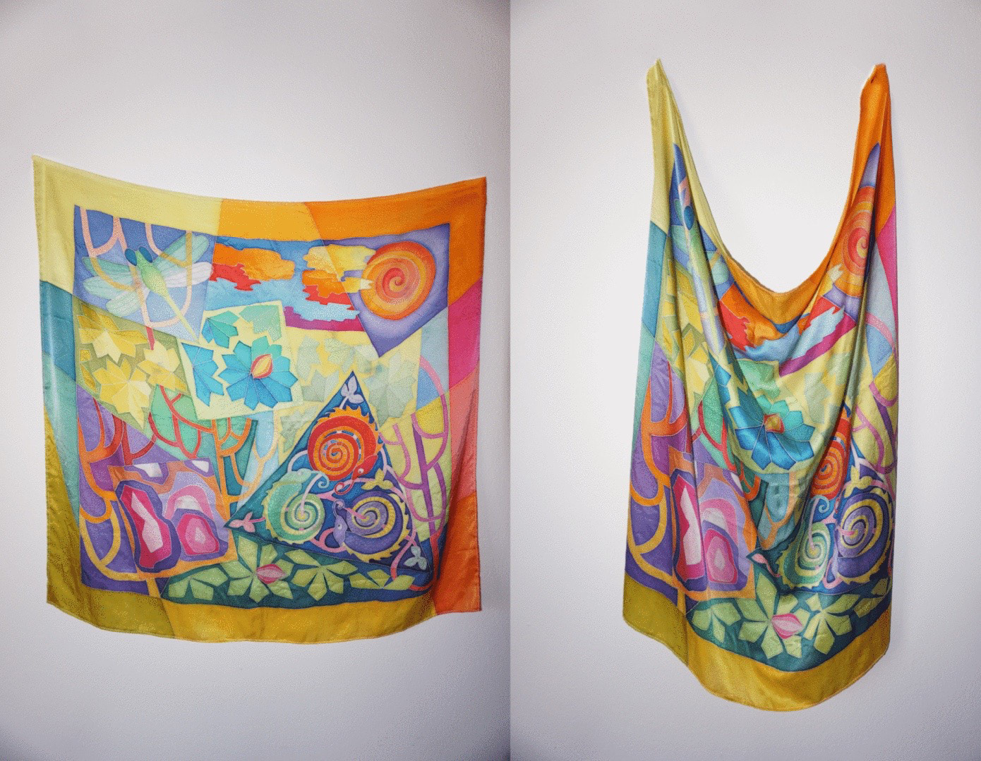 The Magic garden hand-painted silk scarf, AK 2014
