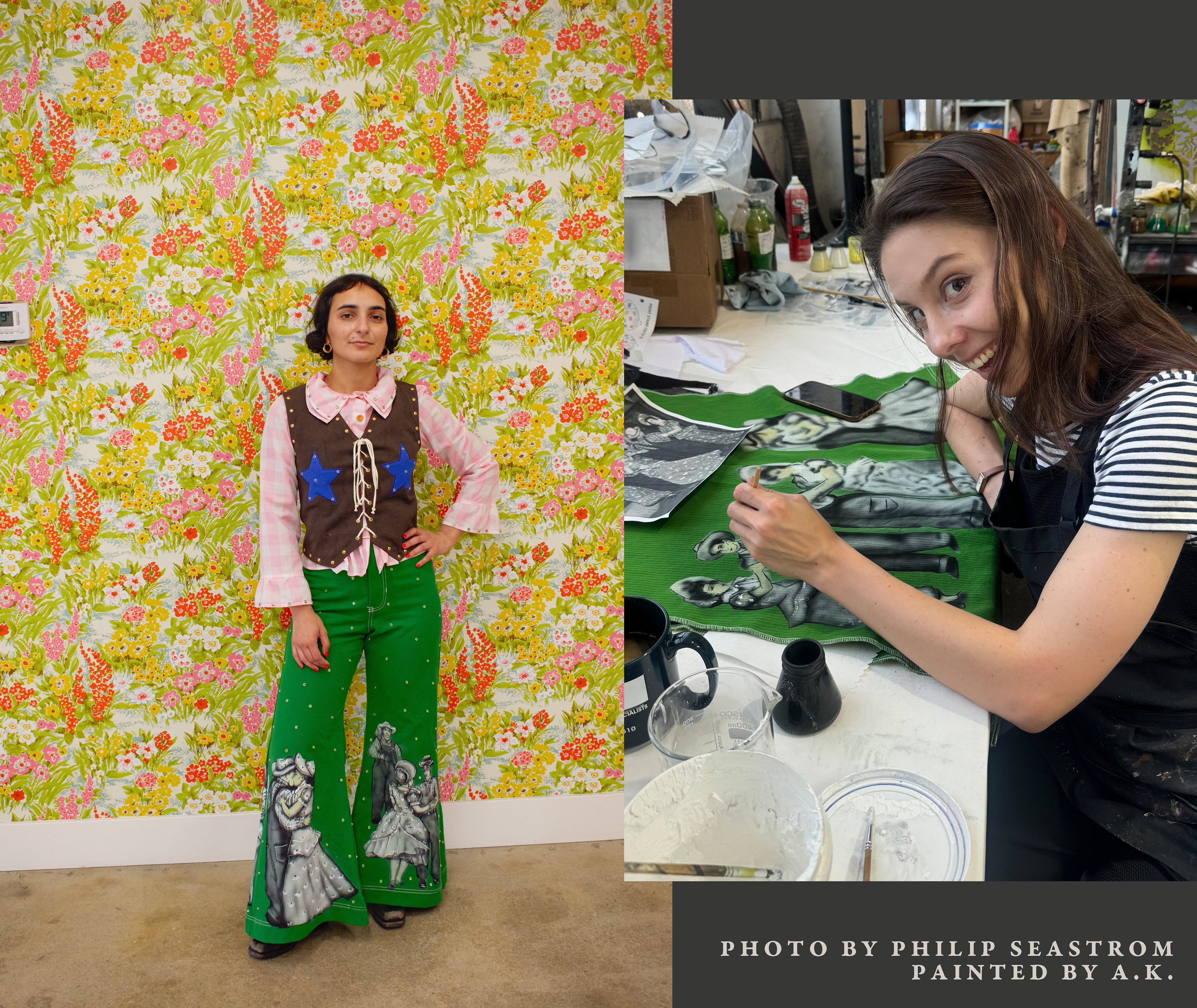 Hand-painted pants, designed by @philipseastrom, painted by me