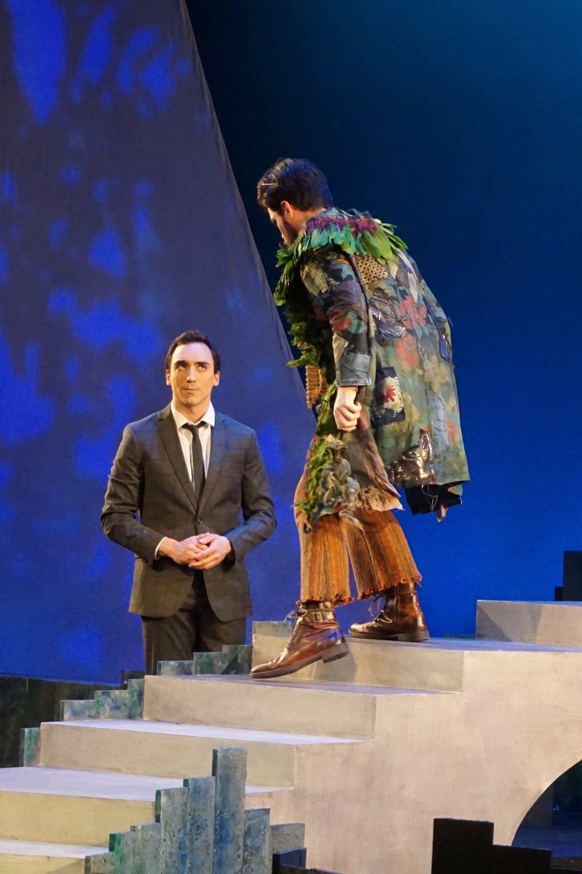 Papageno's patched coat, the NYU Steinhardt production of The Magic Flute. Costume design by Olivia Hearn, 2018