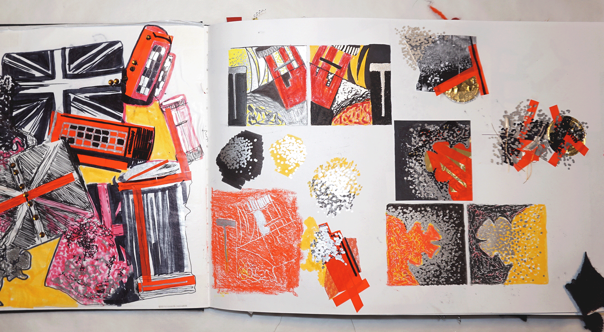 Early sketchbook explorations of color and composition for 1917. A.K 2017