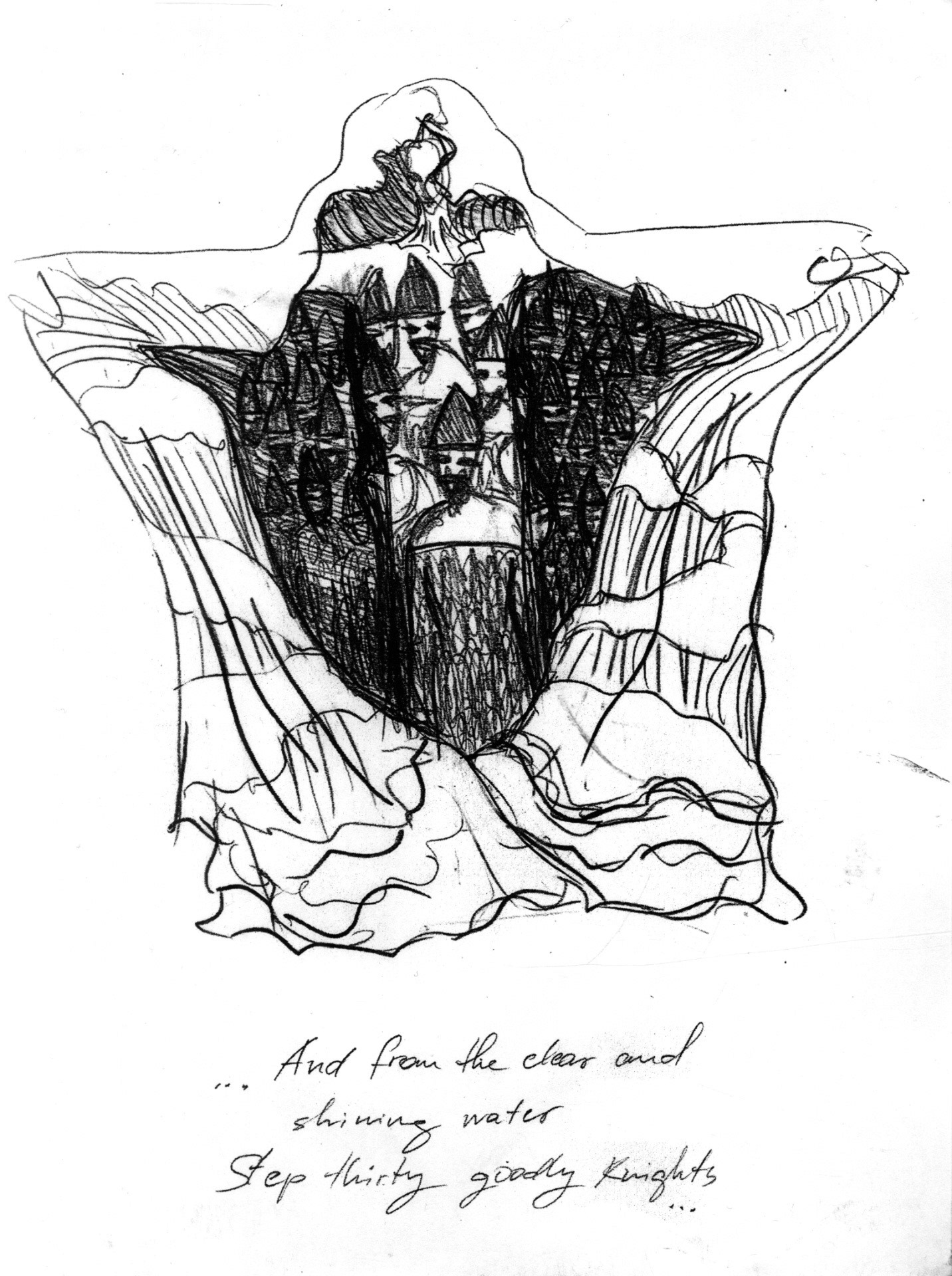 The Ocean knights design concept, pencil on paper, AK