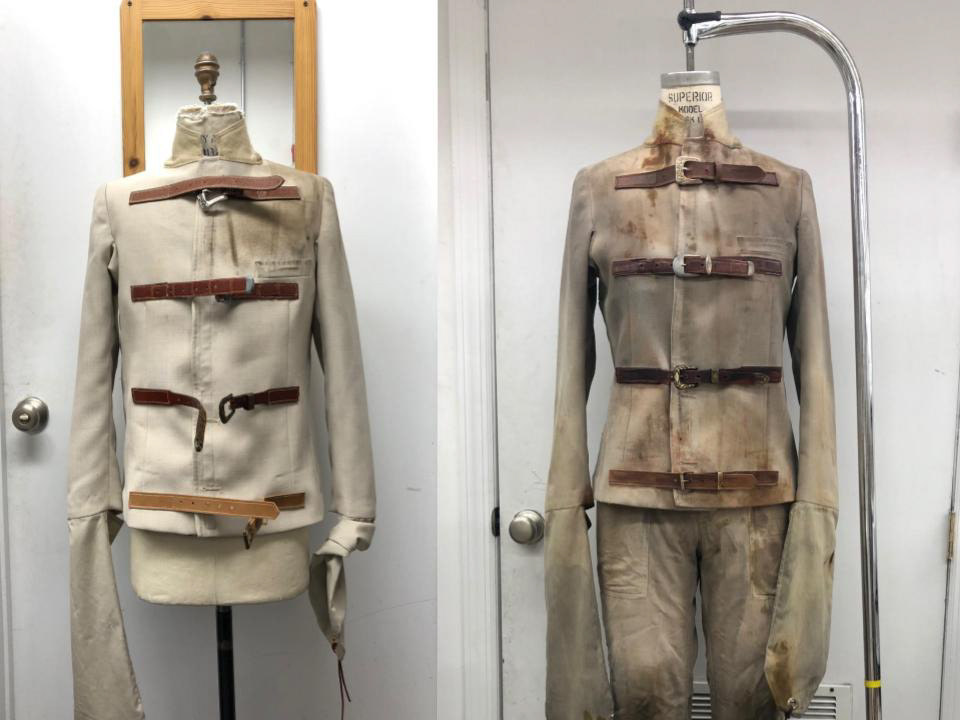 Before and after of Renfield's distressing for Dracula, Center Stage, 2020.