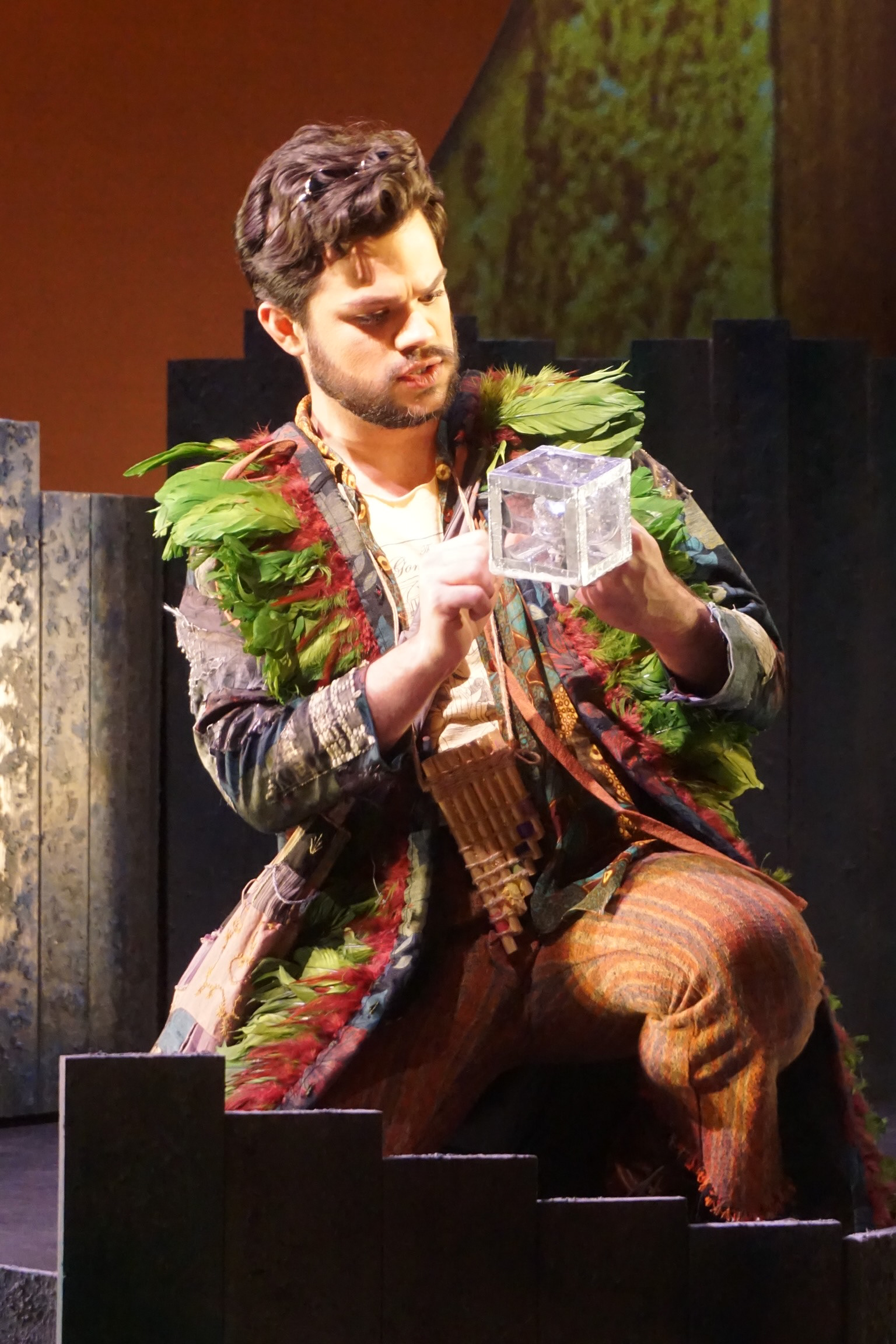 Papageno's patched coat, the NYU Steinhardt production of The Magic Flute. Costume design by Olivia Hearn, 2018