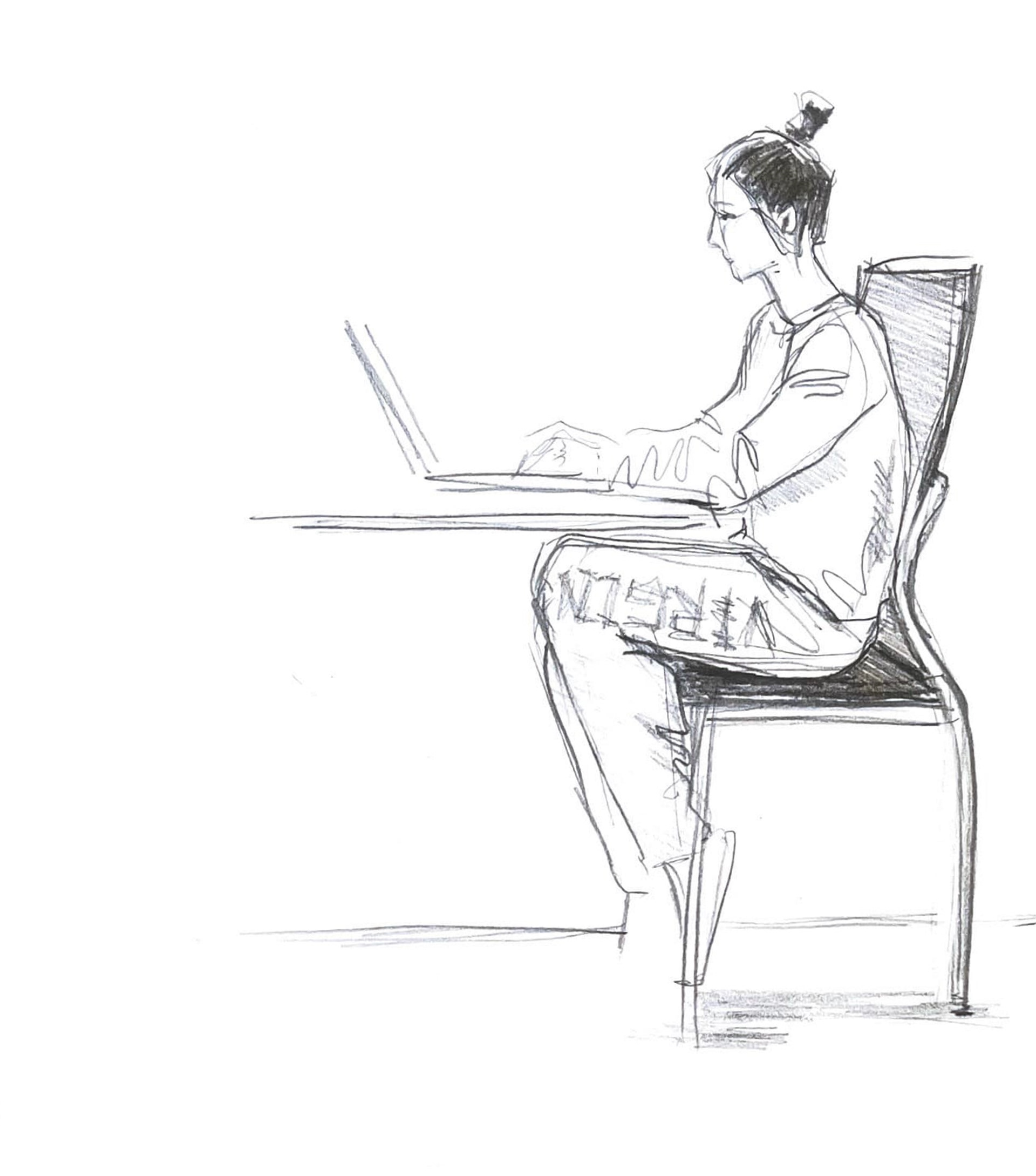 "Mom", life drawing in pencil.