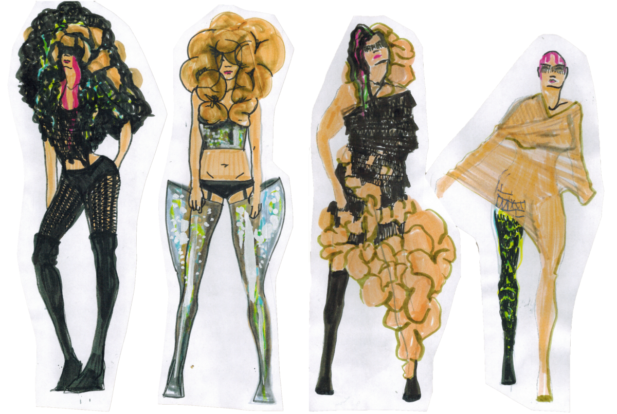 Rendering for The Soho Muses conceptual fashion collection, AK original, 2017