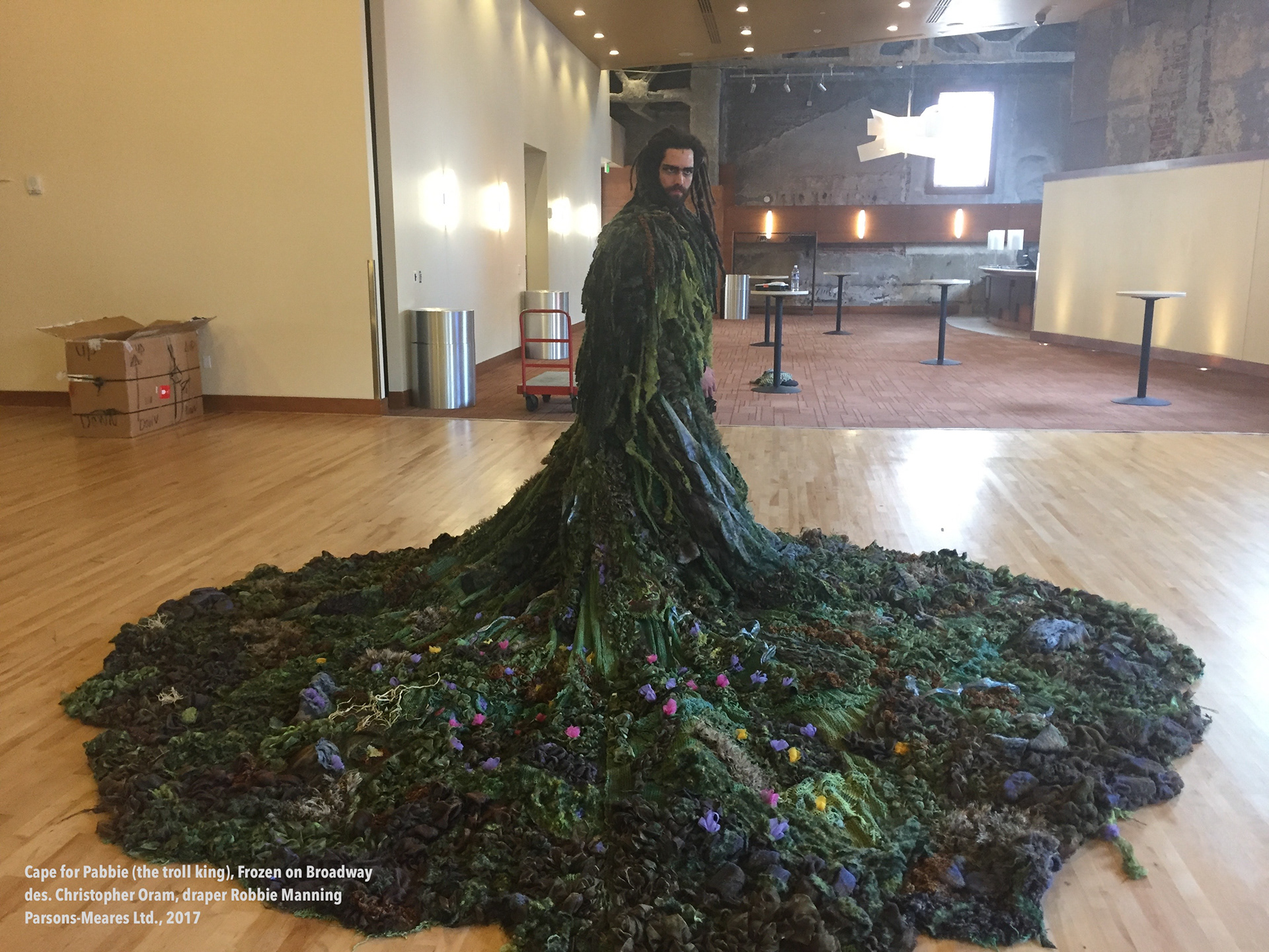 Pabbie's cape made for Frozen on Broadway, designed by Christoper Oram | Parsons-Meares, Ltd.