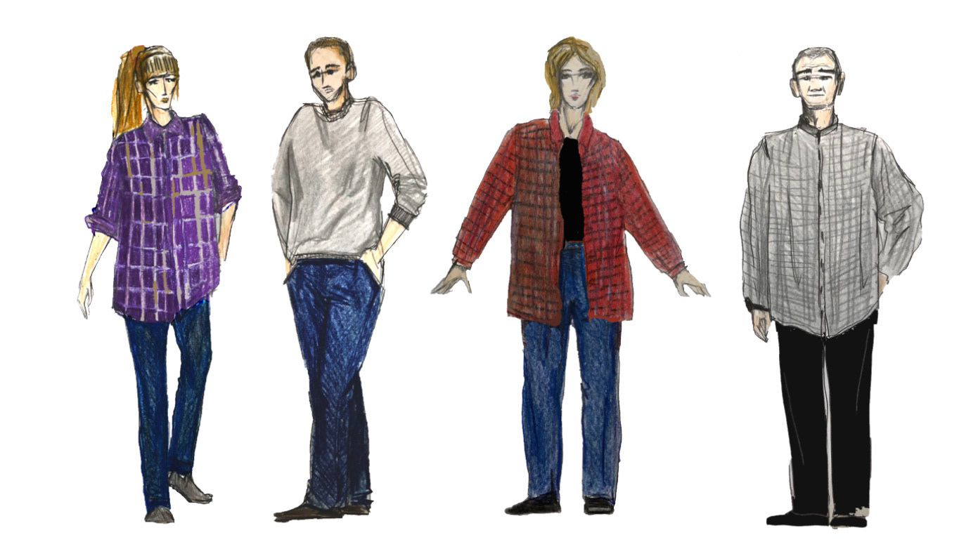 Costume design concept for The Two (dir. by Jairo Garcia, 2019)