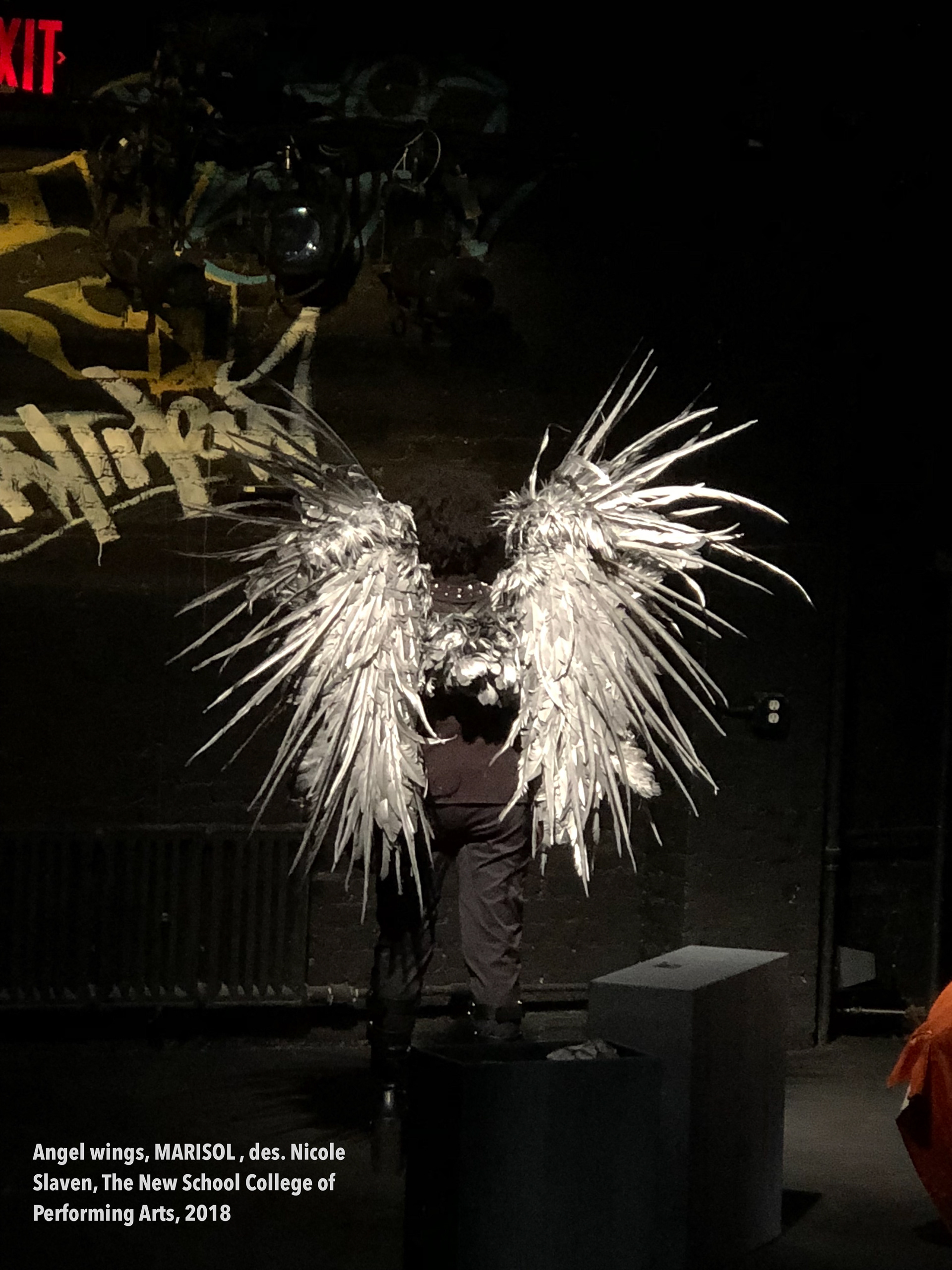 Wings build, made for The New School's production of Marisol, costume design by Nicole Slaven, 2018