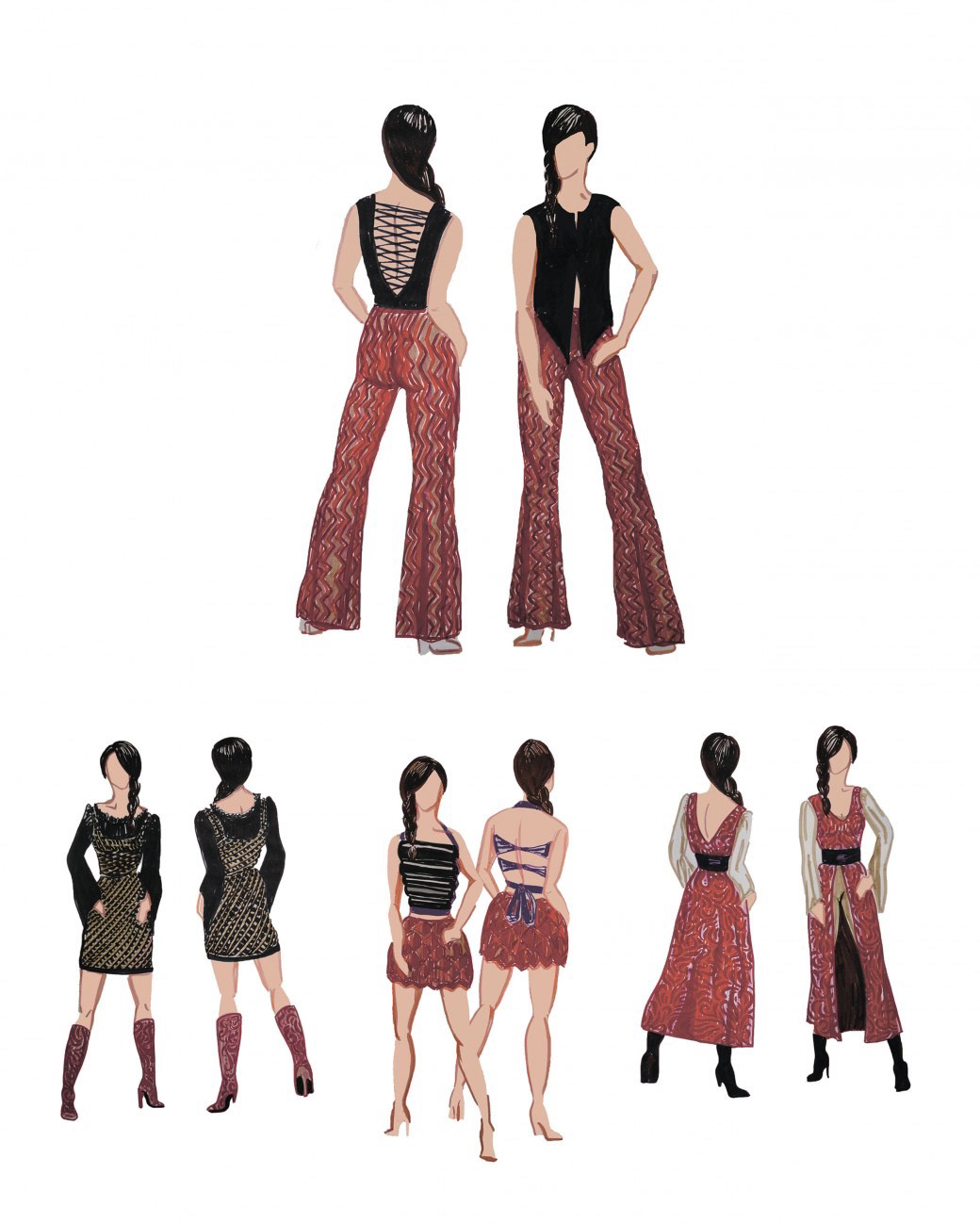 Rendering for the Folk Rock fashion collection, AK original, 2016