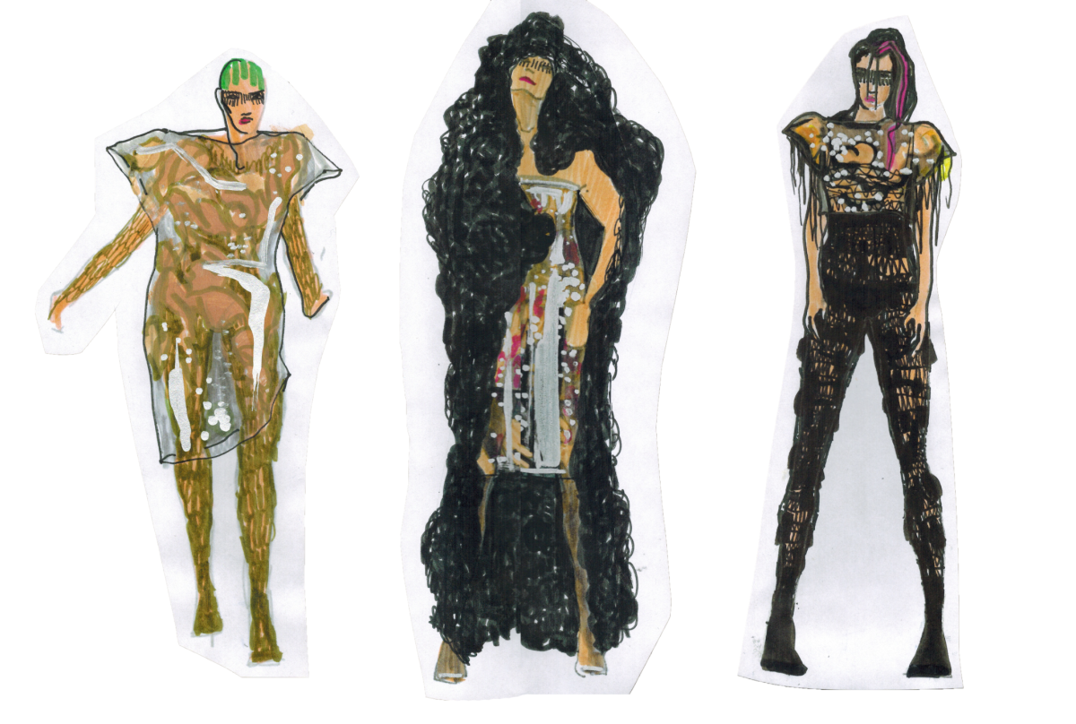 Rendering for The Soho Muses conceptual fashion collection, AK original, 2017