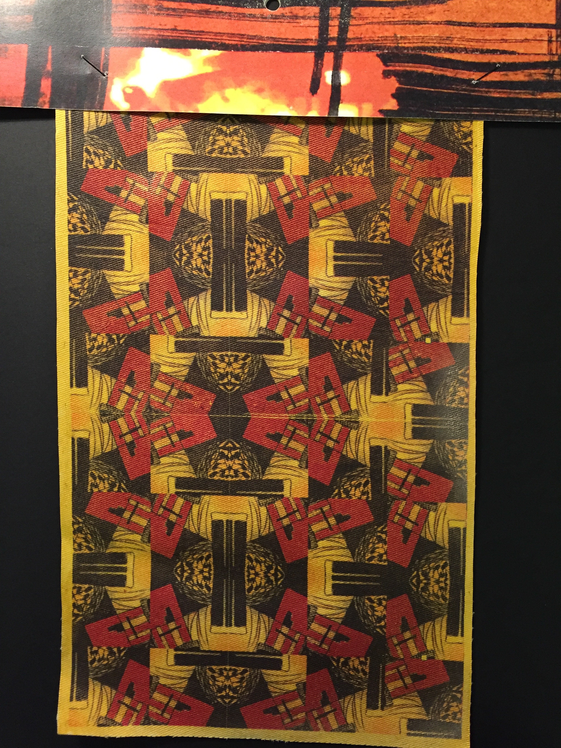 One of the repeat designs printed on twill fabric via heat transfer. A.K. 2017