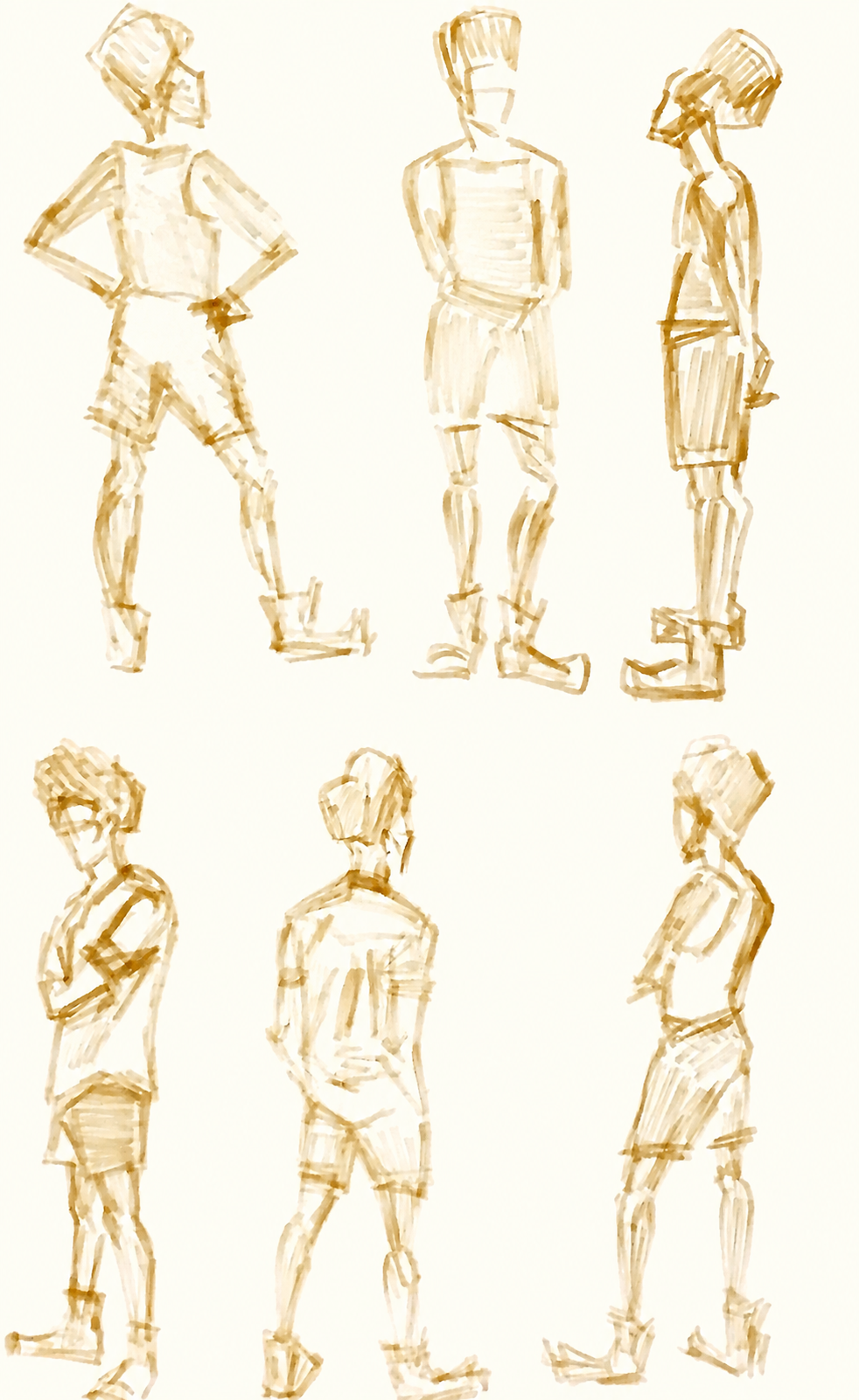 Pose study, life drawing in marker.