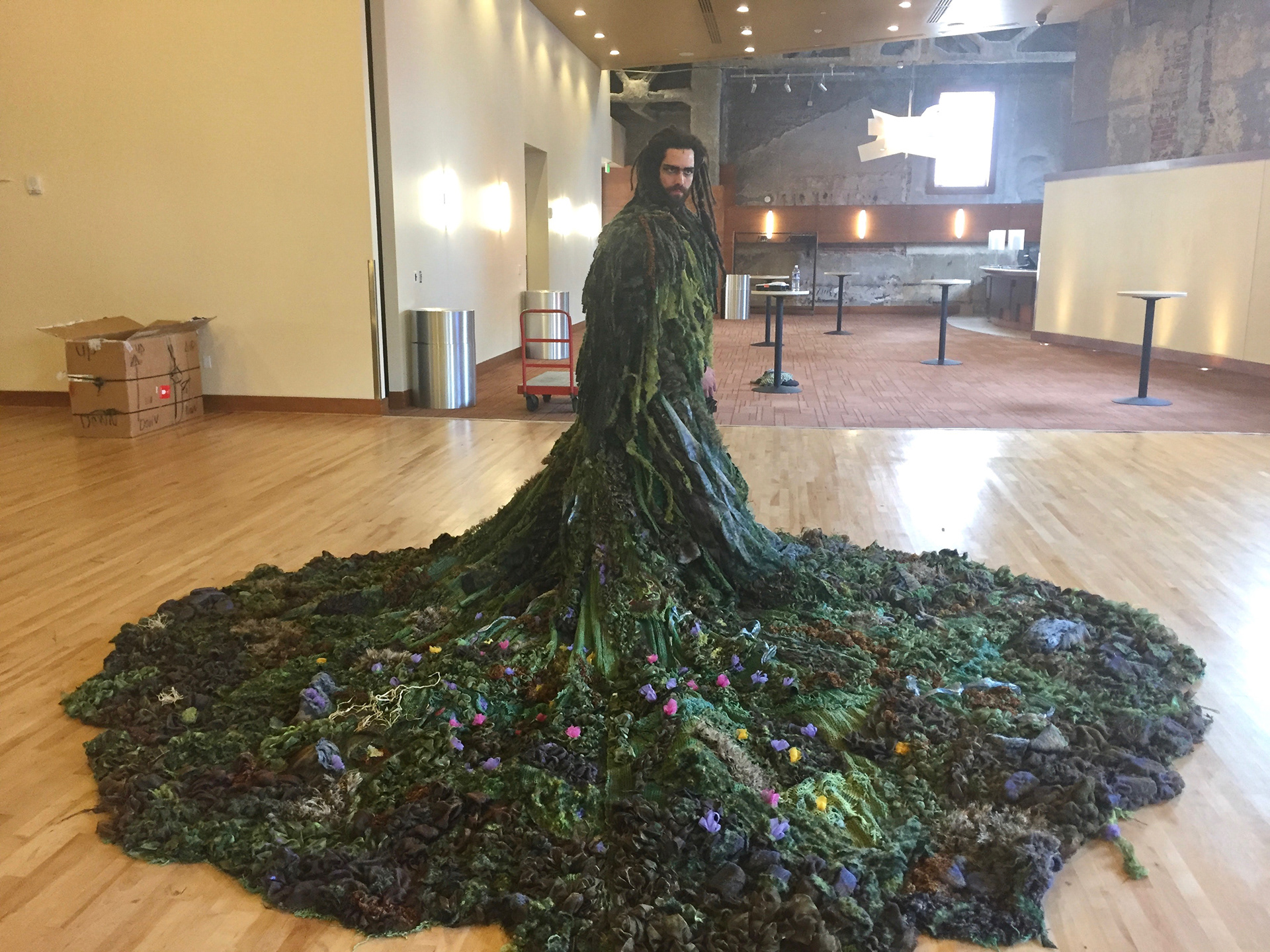 Pabbie's cape (cut) for Frozen on Broadway, worn by T.Hughes. Costume design by Christopher Oram. Courtesy of Disney Theatricals, 2018.