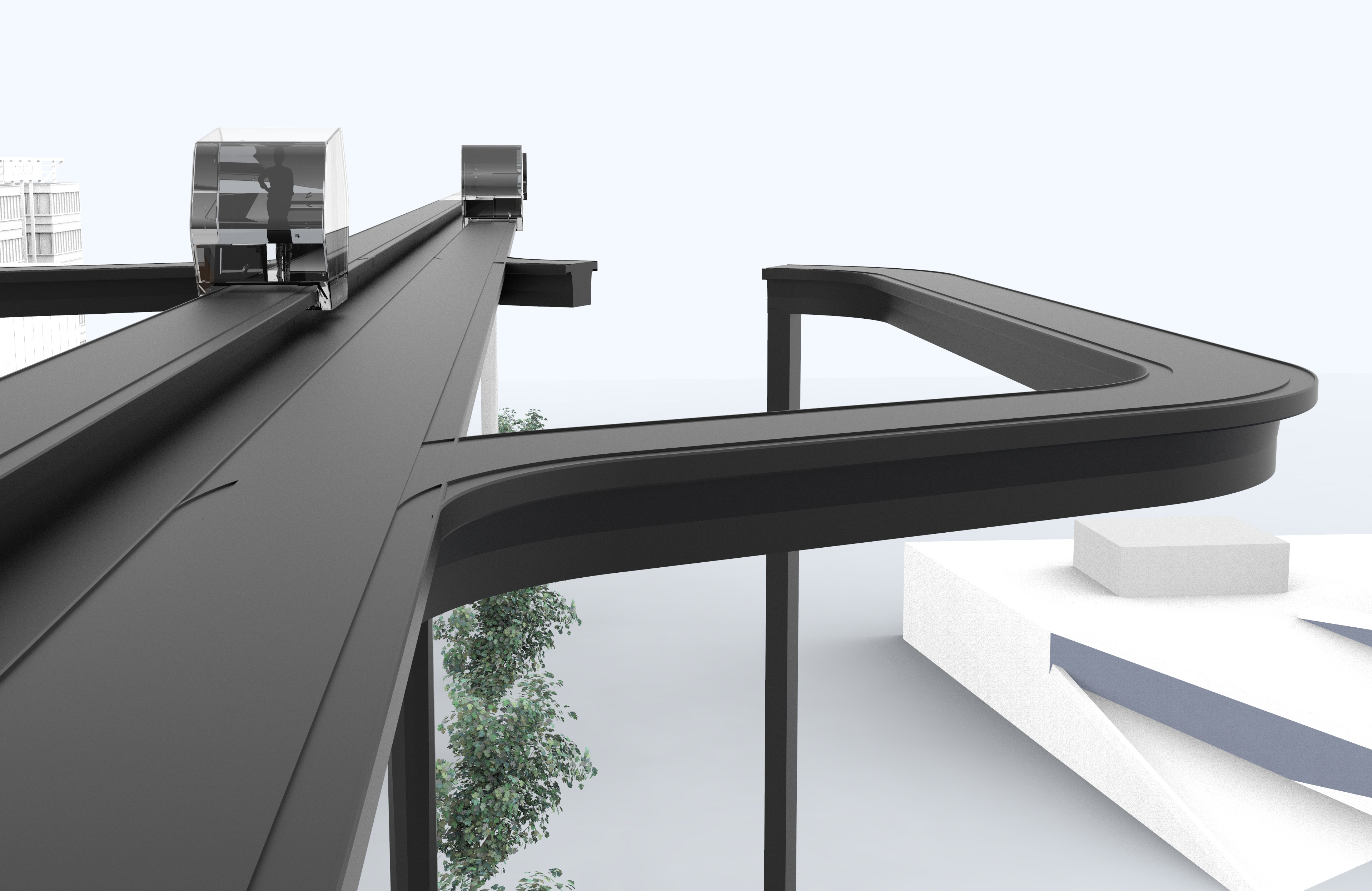 Top of track on a Luftlinjen stop.