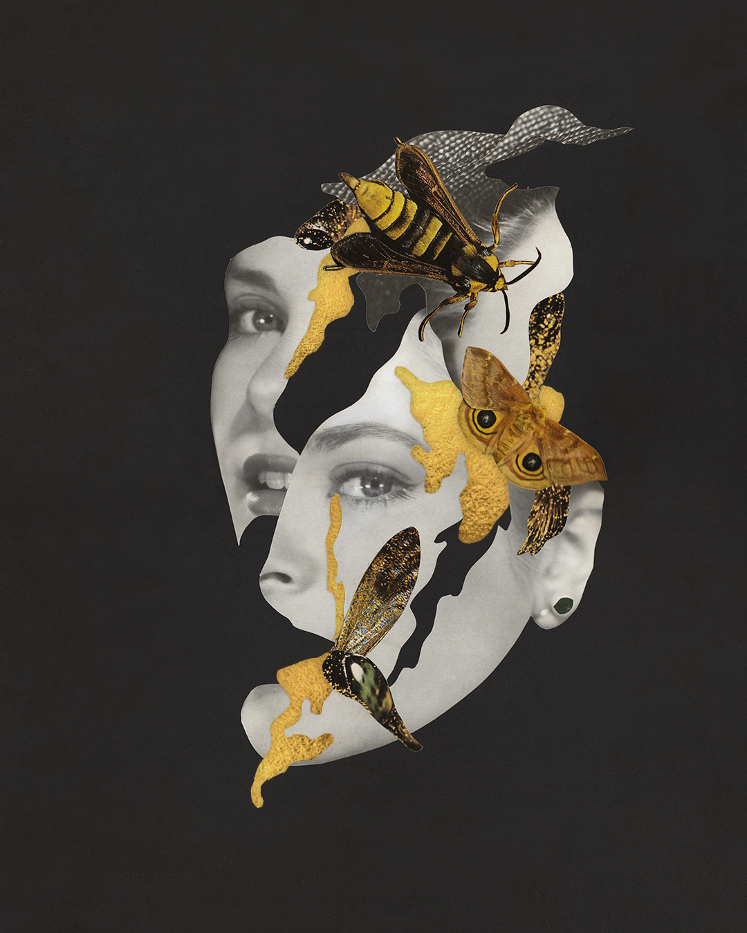Cecilia, Analogue collage on paper, 2020