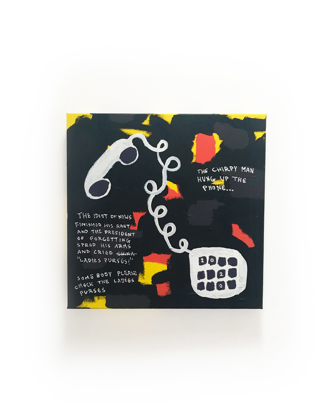 The Idiot of the News, Acrylics on Canvas, 500mm x 500mm, 2021