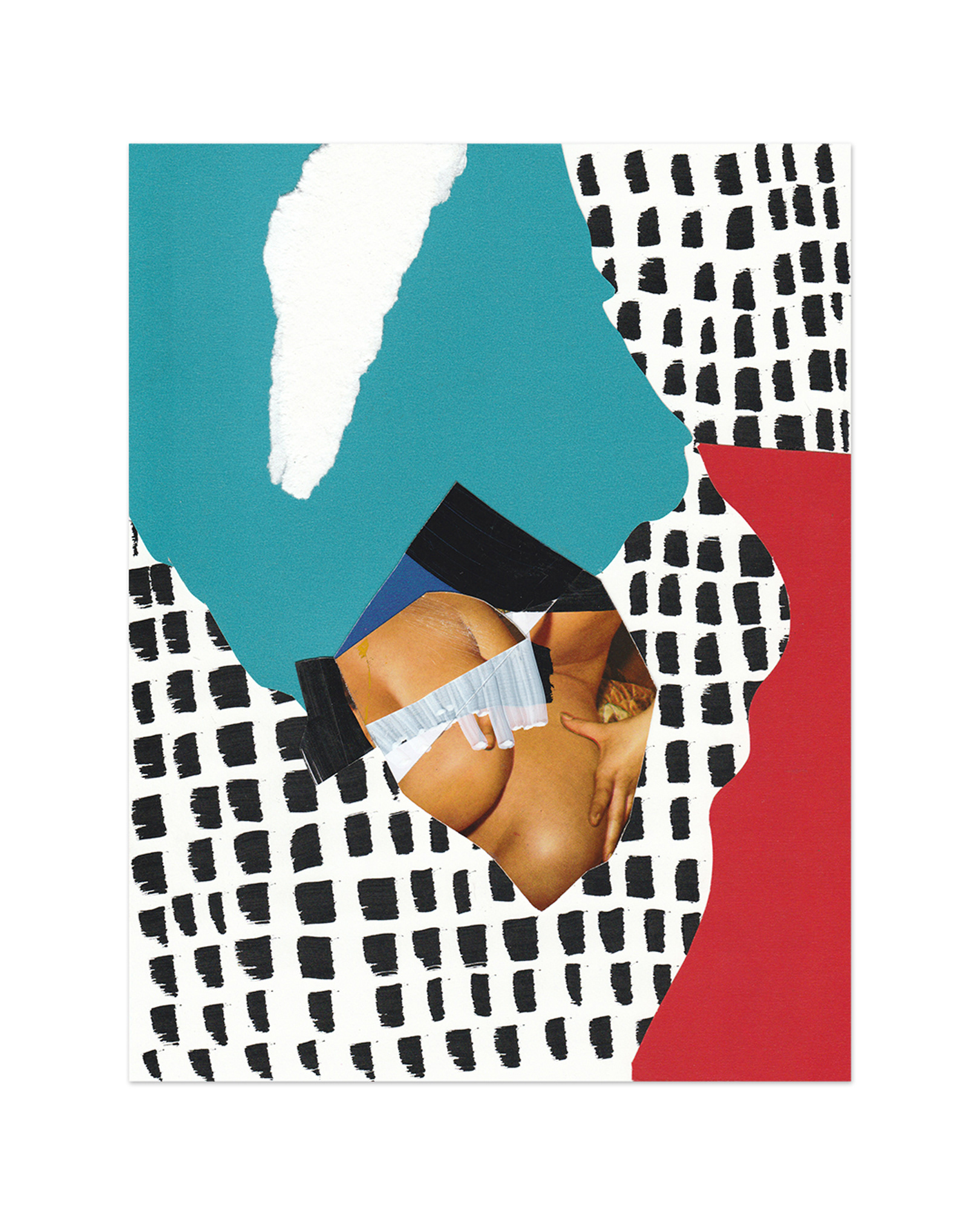 Dip in the pool, Analogue collage on paper, 2020