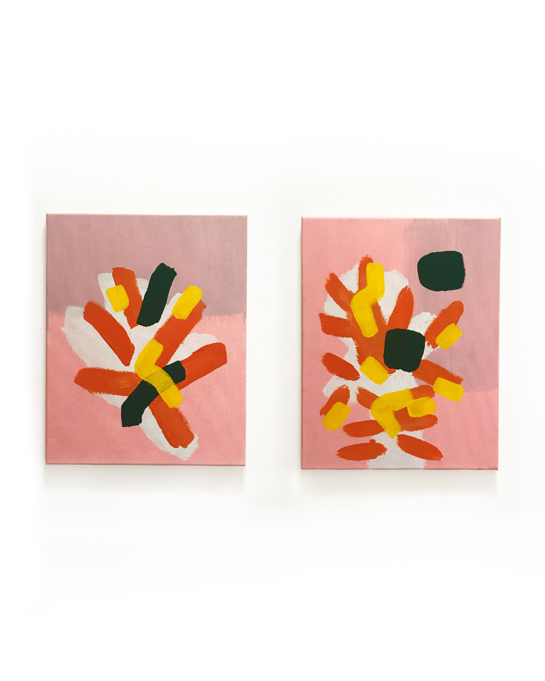 Abstract I,II, Acrylics on canvas, 210mm x 300mm, 2021