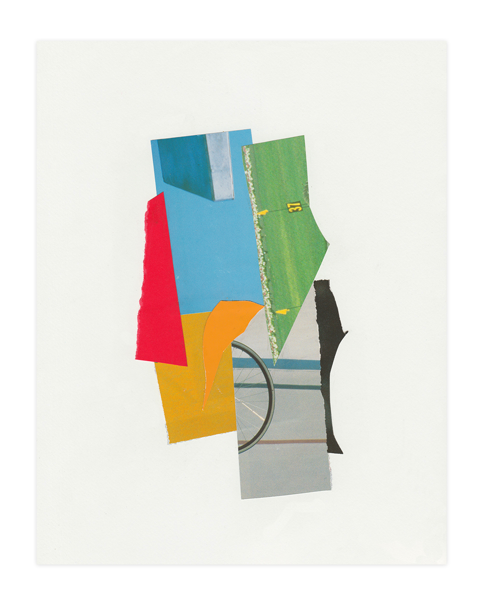 Cyklistické Město, Analogue collage on paper, 2021