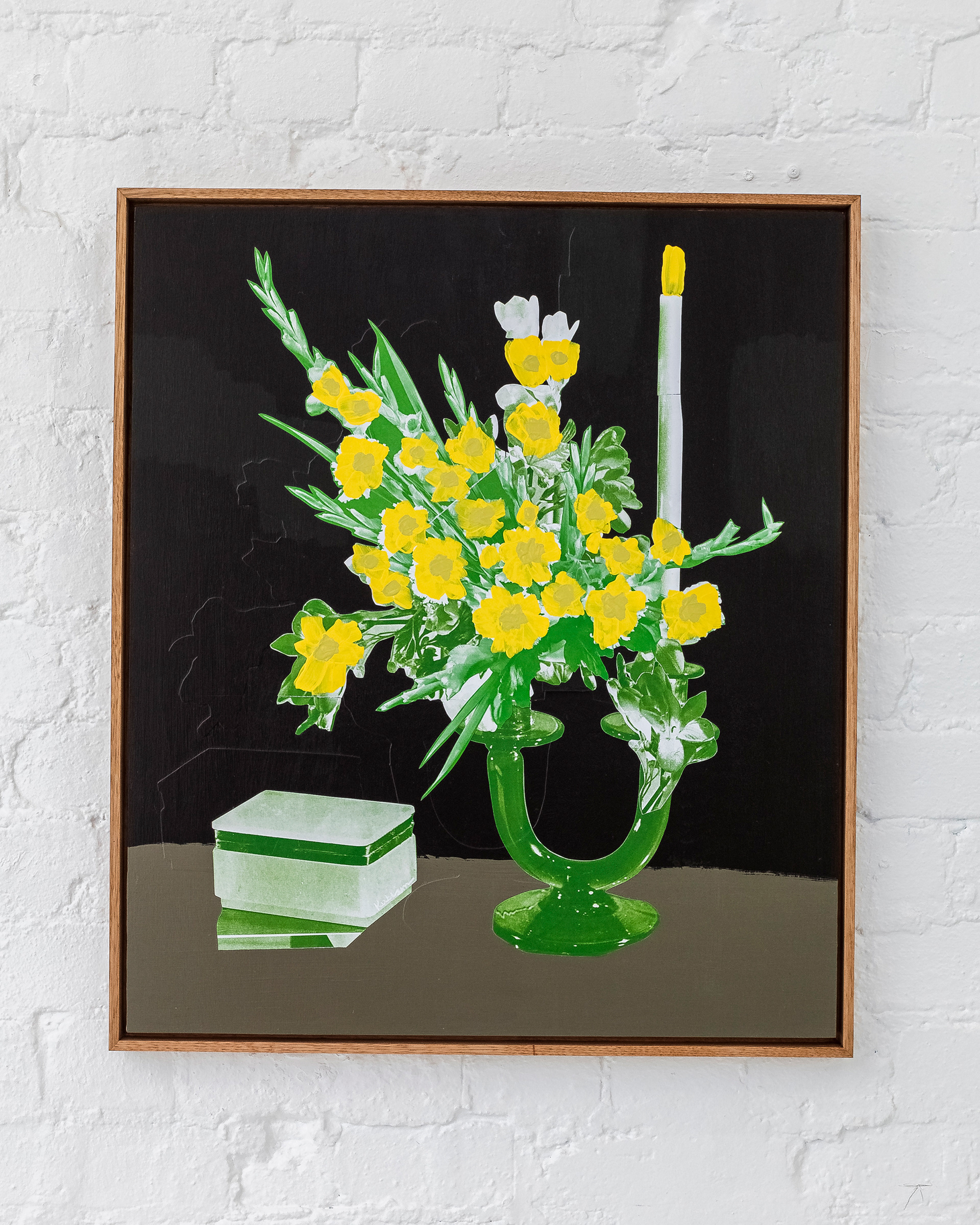 SOLD - ‘We'll Be Fine’ 2023 - Acrylics and collage on wood board, 63cm x 73cm, Tasmanian Oak float frame with linseed oil finish - SOLD