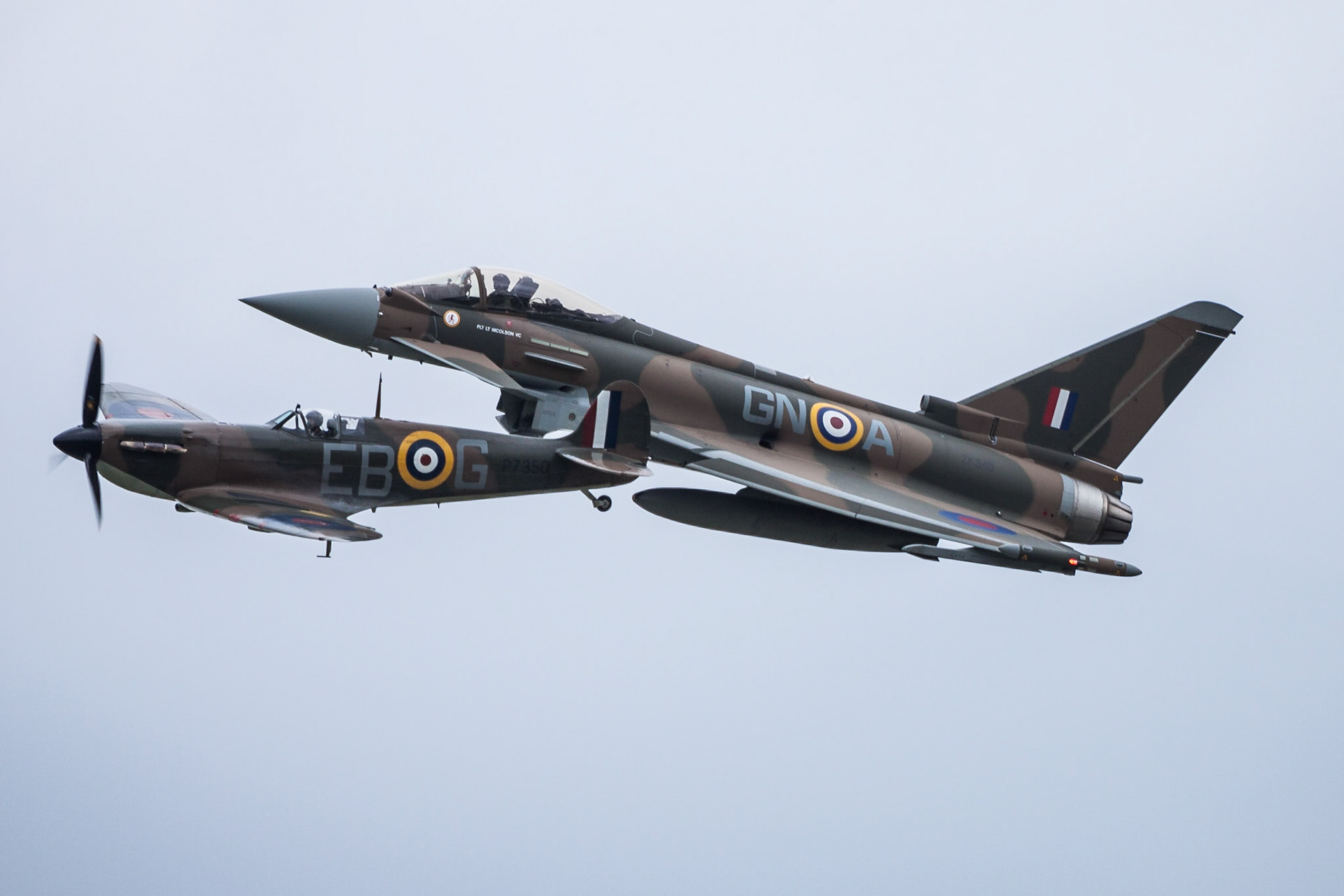 RAF Typhoon and Spitfire