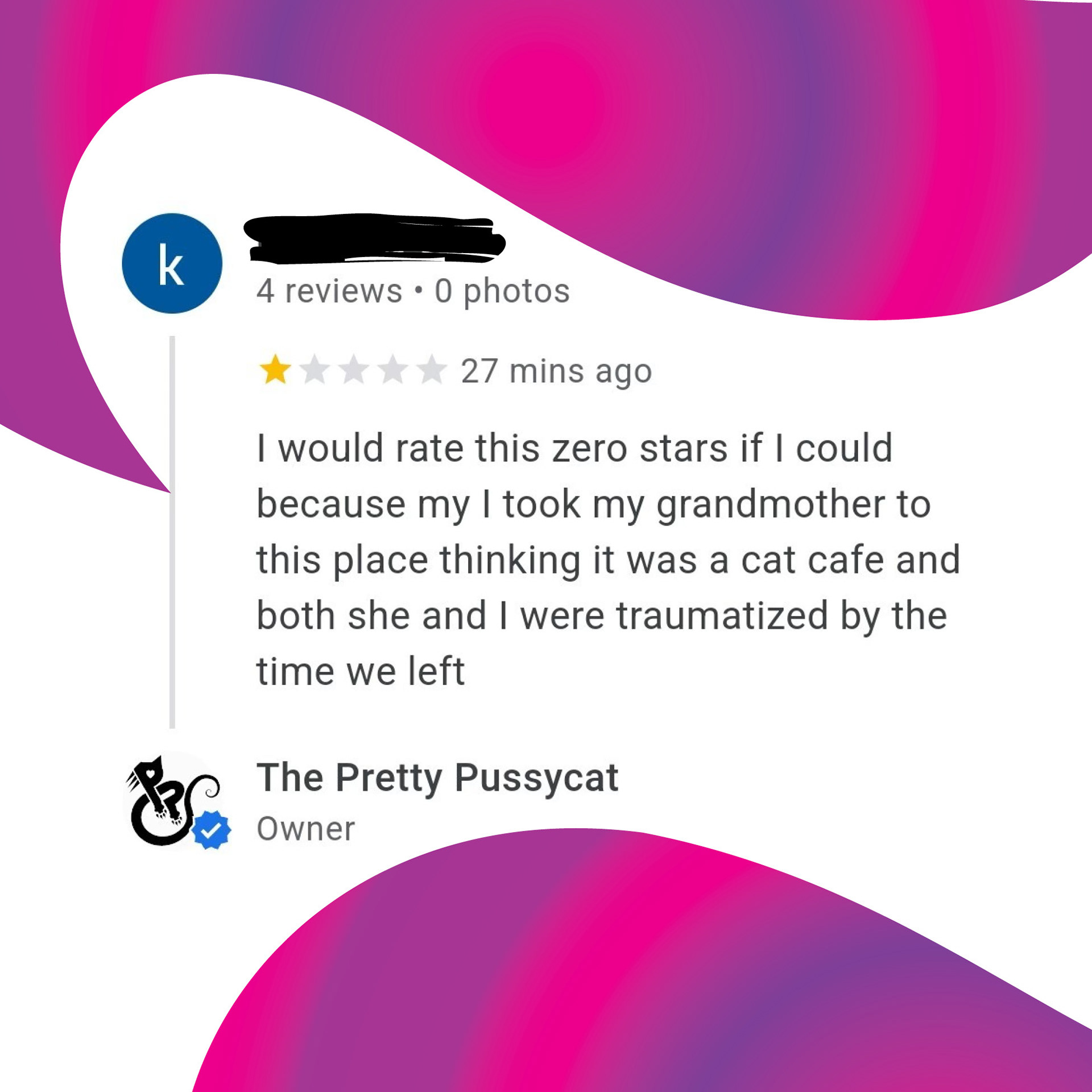 Sticker created from a funny review.