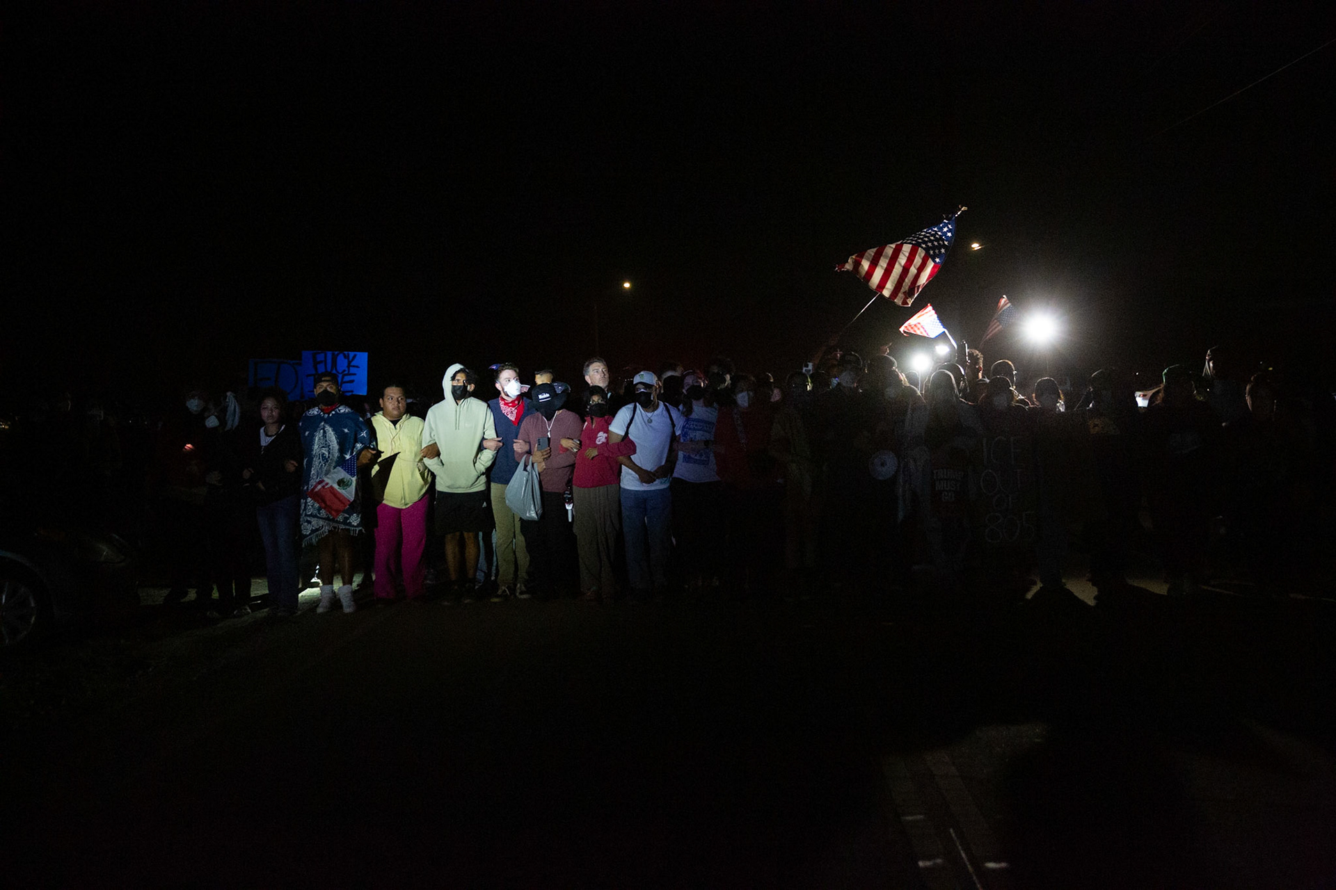 DHS agents and National Guards at a standoff with a mixed crowd of demonstrators and families searching for their loved ones. DHS agents from multiple subsidiaries conducts a mass raid at a farm in Camarillo, Calif. on July 10, 2025.