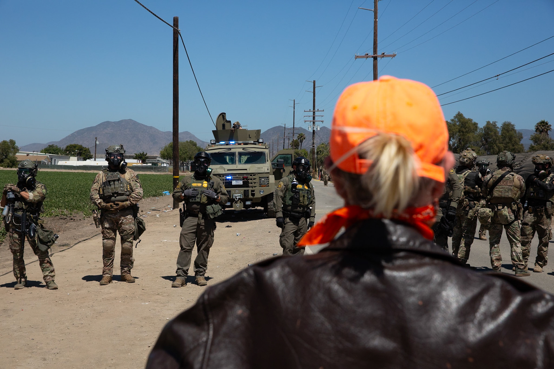 DHS agents from multiple subsidiaries conducts a mass raid at a farm in Camarillo, Calif. on July 10, 2025.