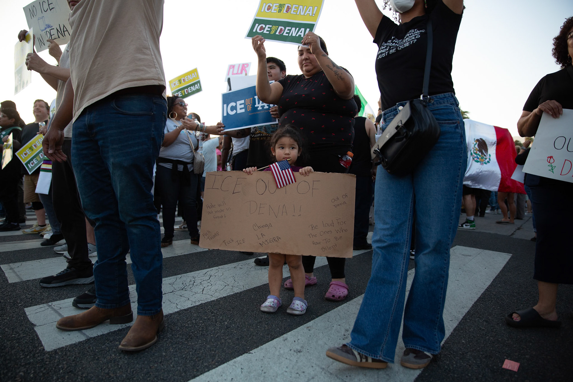 Residents and clergy gather in Pasadena, Calif. on June 18, 2025 to demonstrate against immigration raids conducted by ICE and Federal police.