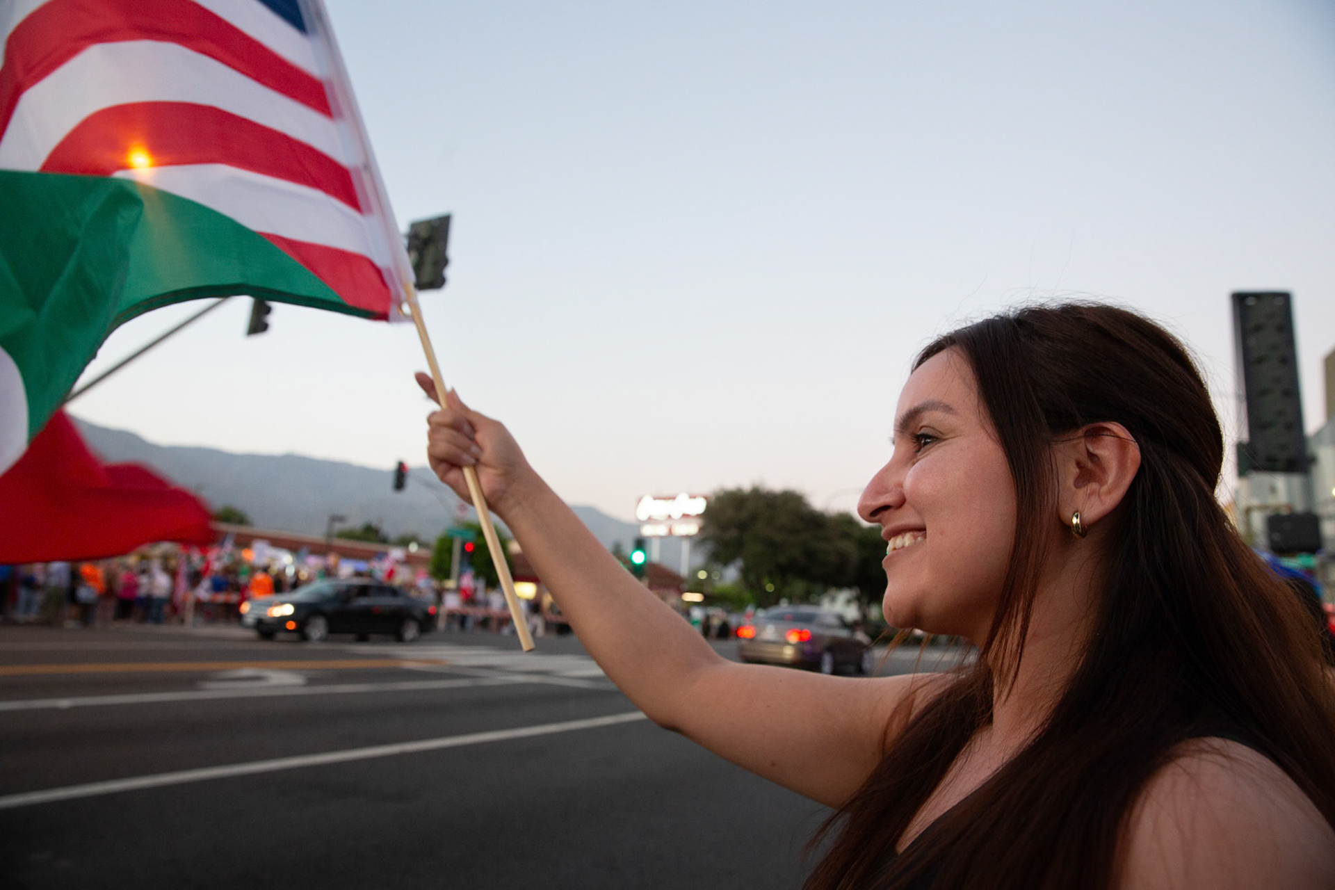 Residents and clergy gather in Pasadena, Calif. on June 18, 2025 to demonstrate against immigration raids conducted by ICE and Federal police.