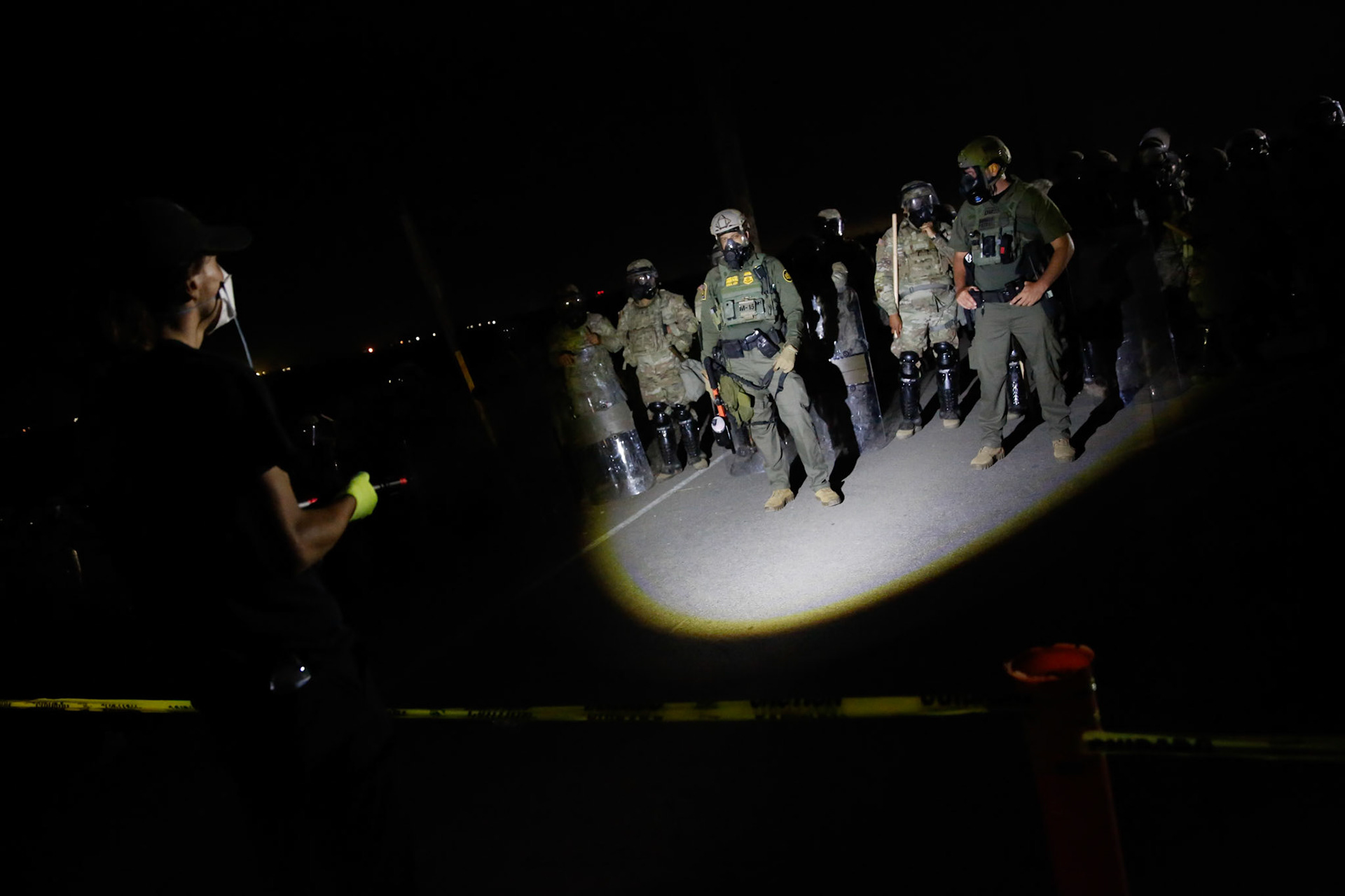 DHS agents and National Guards at a standoff with a mixed crowd of demonstrators and families searching for their loved ones. DHS agents from multiple subsidiaries conducts a mass raid at a farm in Camarillo, Calif. on July 10, 2025.