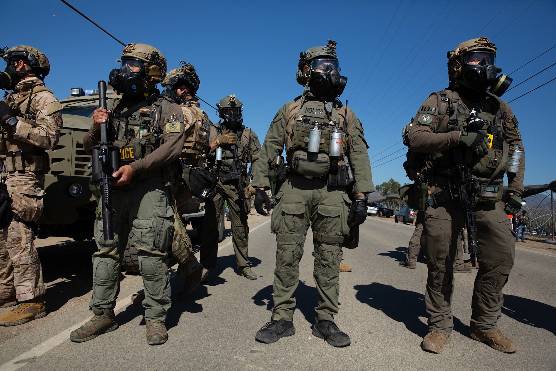DHS agents from multiple subsidiaries conducts a mass raid at a farm in Camarillo, Calif. on July 10, 2025.
