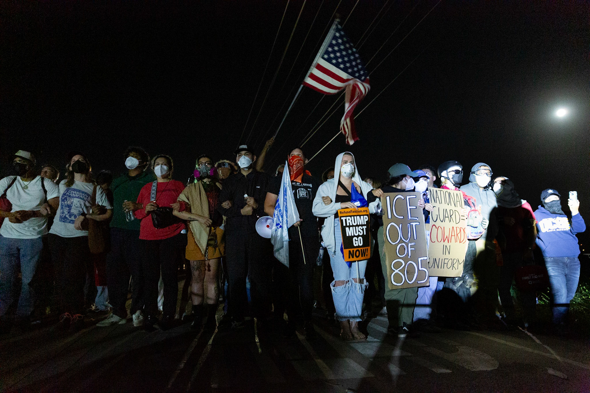 DHS agents and National Guards at a standoff with a mixed crowd of demonstrators and families searching for their loved ones. DHS agents from multiple subsidiaries conducts a mass raid at a farm in Camarillo, Calif. on July 10, 2025.