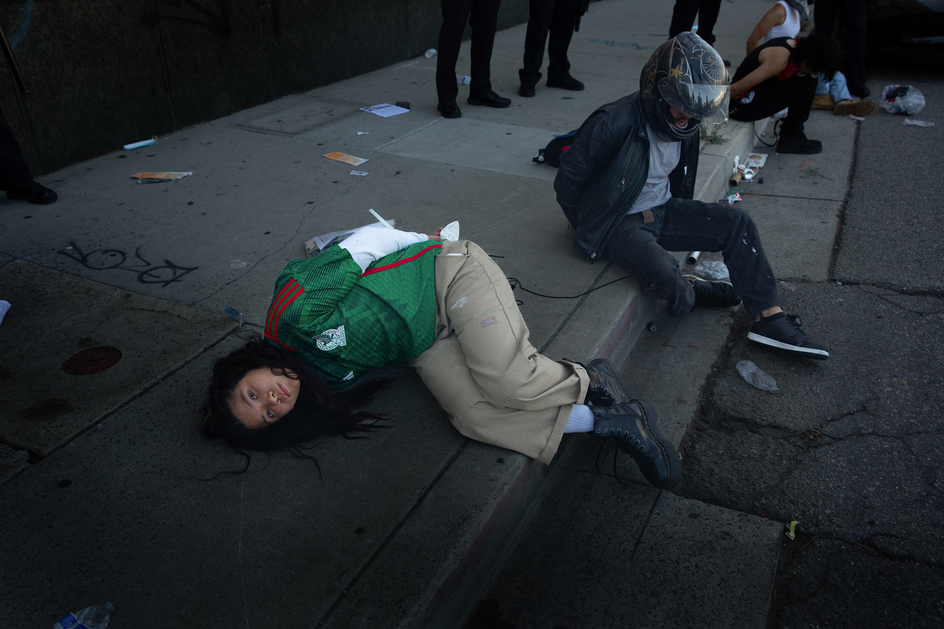 Georgina Ravalero is arrested by the LAPD in Donwtown Los Angeles, Calif. on June 8, 2025 during a demonstration against immigration raids conducted by ICE and Federal police. Durig an interview, Ravalero says she attended the demonstration because the immigration status of human beings does not justify inhumane practices by law enforcement. Ravalero says she is standing up for her father who can not fight for his own rights.